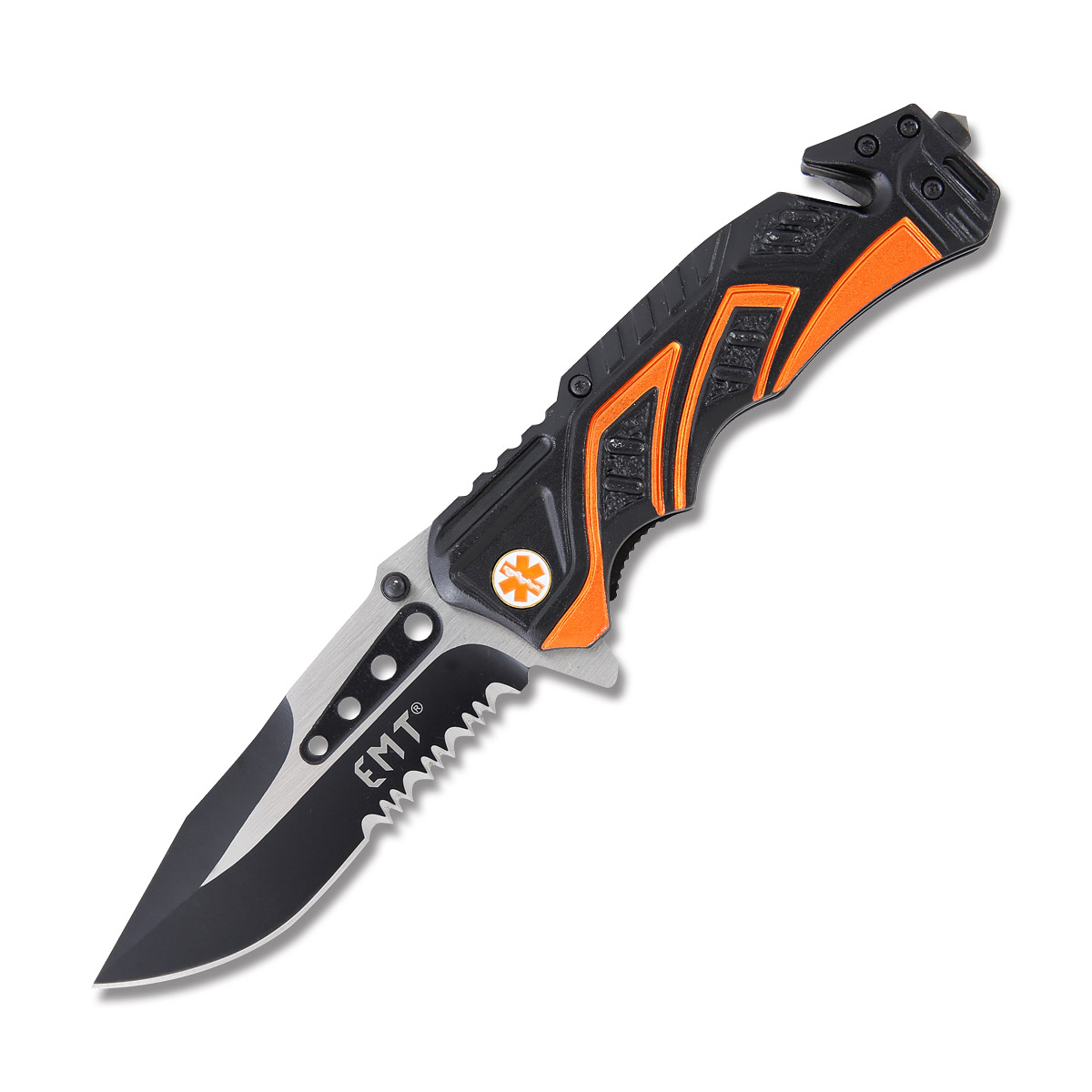 MTech Spring-Assisted Partially Serrated Folding Rescue Knife EMT MCMTA865EMO View 2