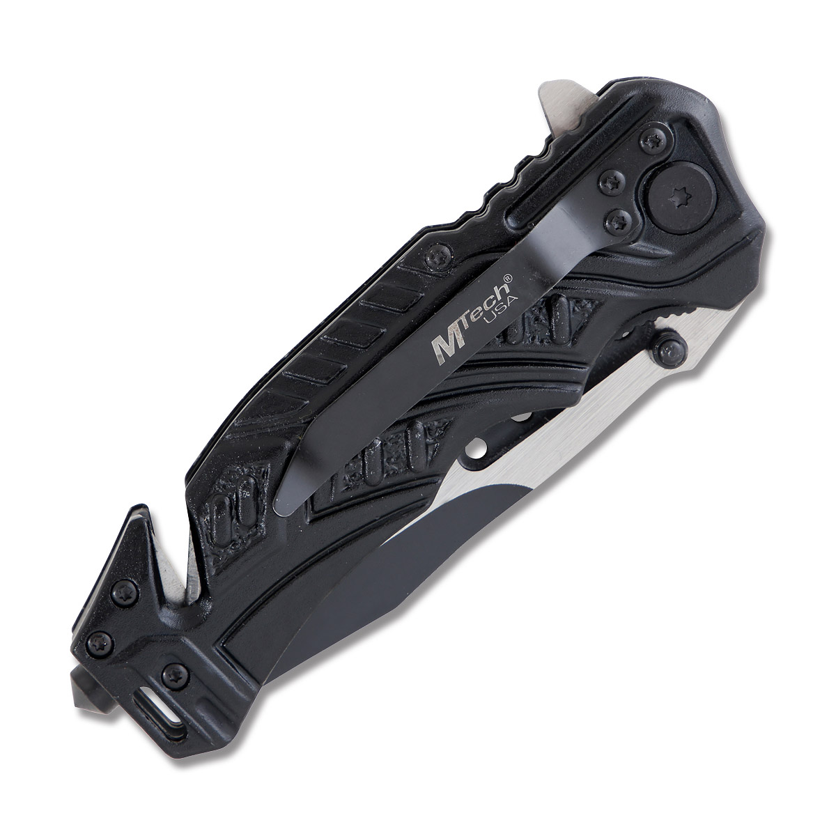 MTech Spring-Assisted Partially Serrated Folding Rescue Knife EMT MCMTA865EMO View 4