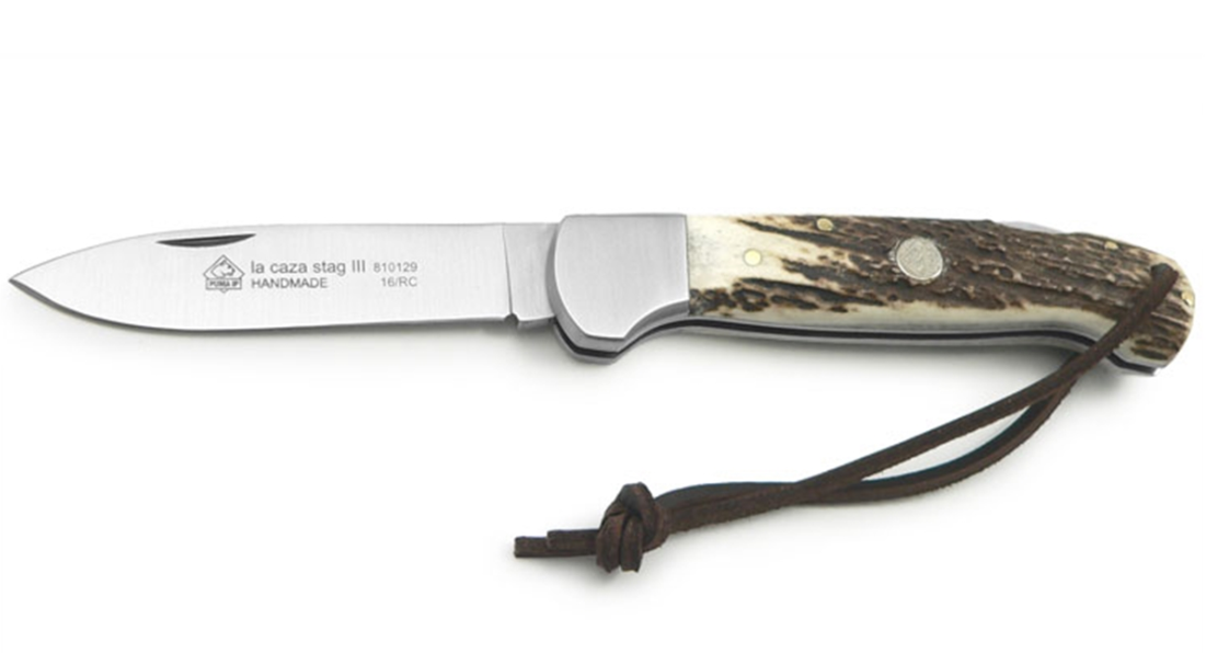 Puma IP La Caza III Folding Knife Stag View 1