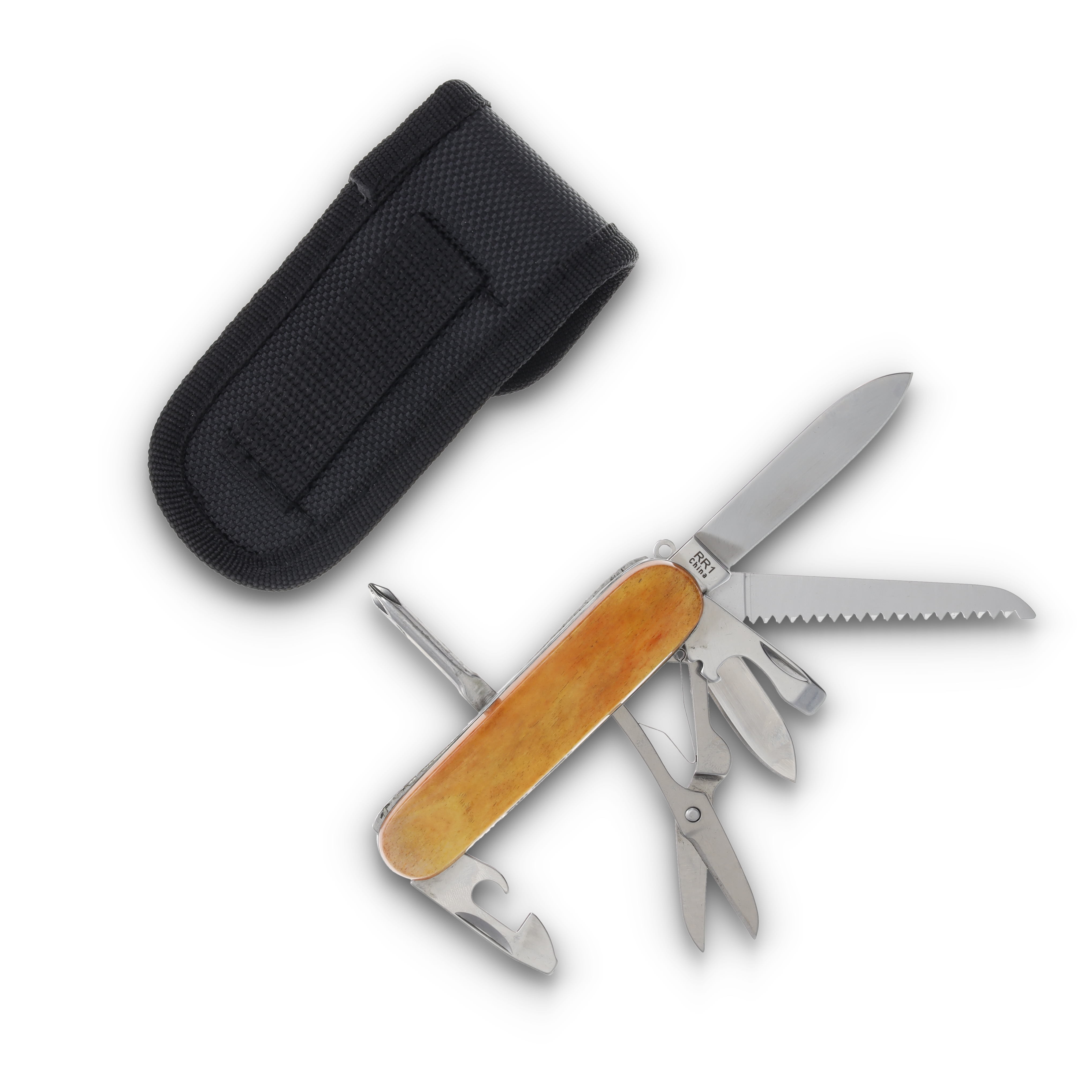 Red Ryder Camp Knife Folding Knife Orange Smooth Bone RR1 View 2