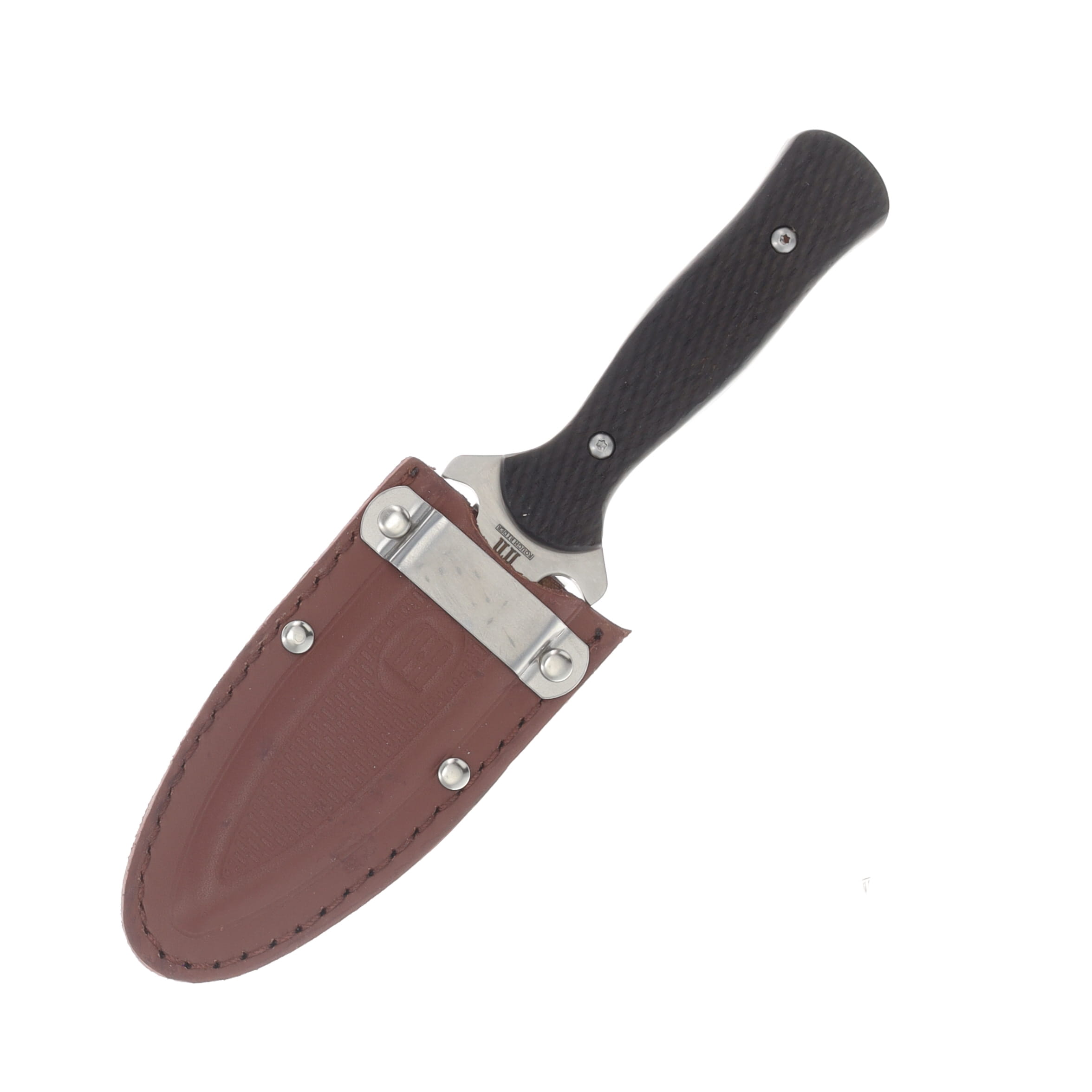 Rough Ryder Small Fixed Boot Knife Black Checkered Handle SS Dagger Blade RR1810 View 3
