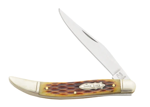 Rough Ryder Amber Jigged Bone Medium Toothpick Folding Knife RR451 View 1