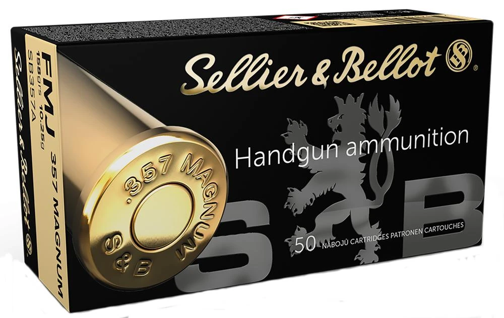 Sellier & Bellot .357 Magnum 158gr FMJ Brass 50 Round Box SB357A View 1