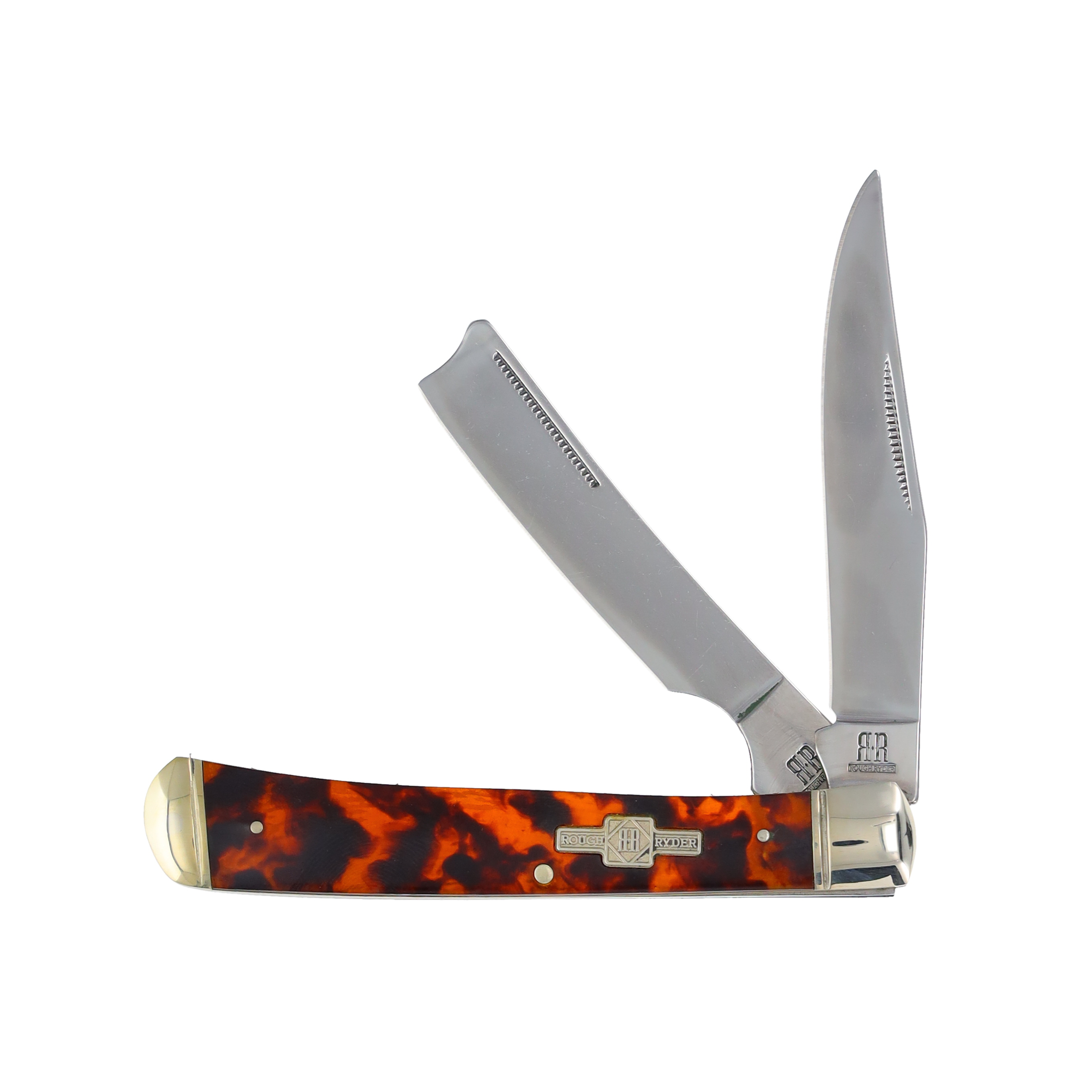 Rough Ryder Tortoise Shell Razor Trapper Folding Knife RR515