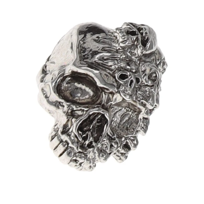 Schmuckatelli Co. Mind Skull Bead – Antique Rhodium SCMAR View 1