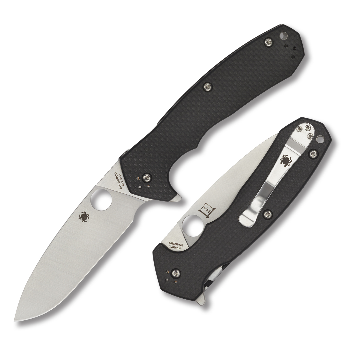 Spyderco Amalgam Folding Knife 3.8 Inch Plain Satin Drop Point SPC234CFP View 1