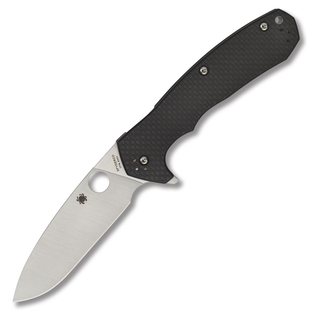 Spyderco Amalgam Folding Knife 3.8 Inch Plain Satin Drop Point SPC234CFP View 2
