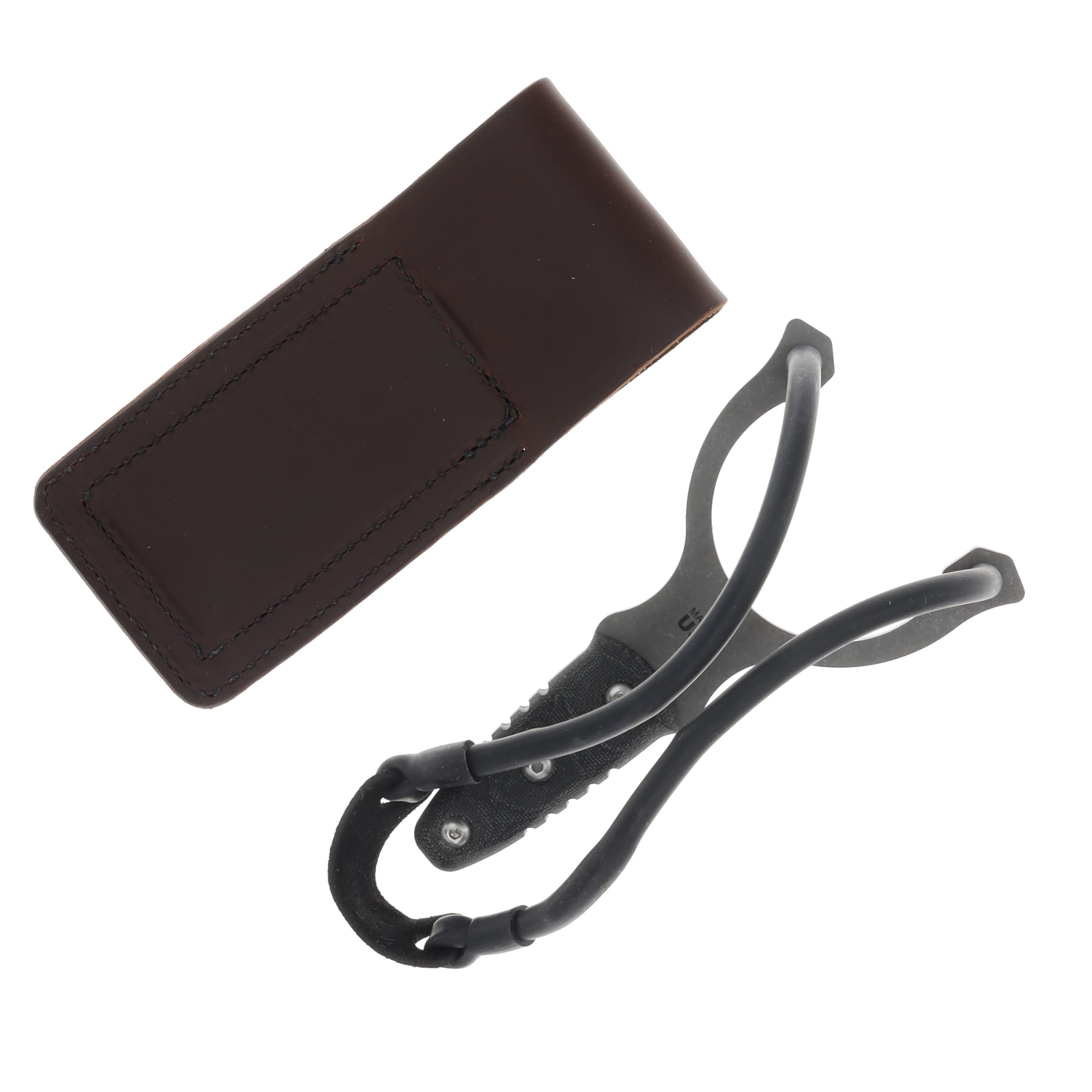 TOPS Knives Sling Black Micarta Slingshot with Leather Sheath TPSLING View 2
