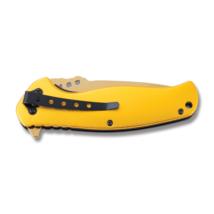 Frost Cutlery Day of the Dead Gold Assisted Opening Folding Knife FR001GD View 2