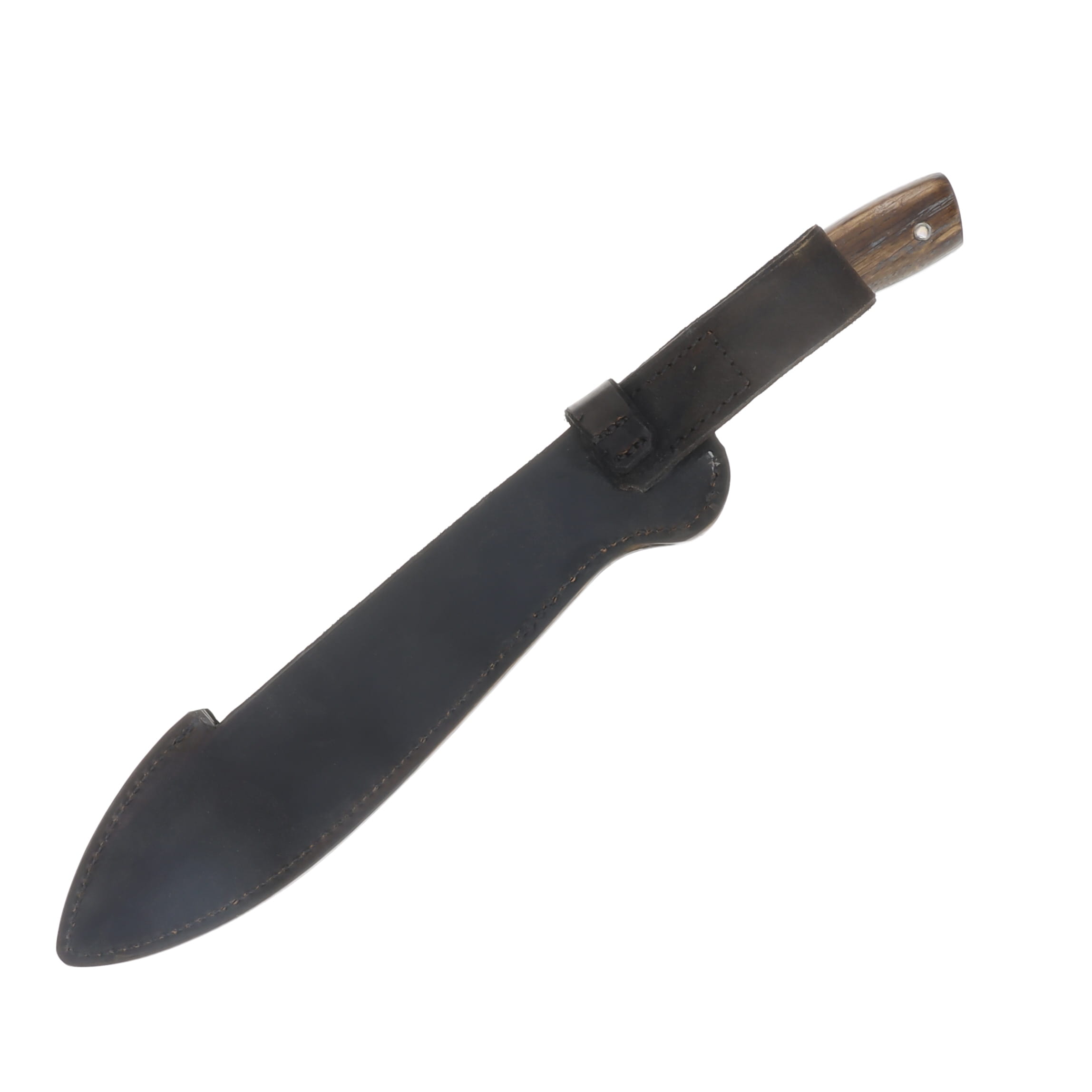 Chad Weatherford custom kukri knife 10 inch blade with oak handles 1095 carbon steel plain blade edge WKC052 View 4