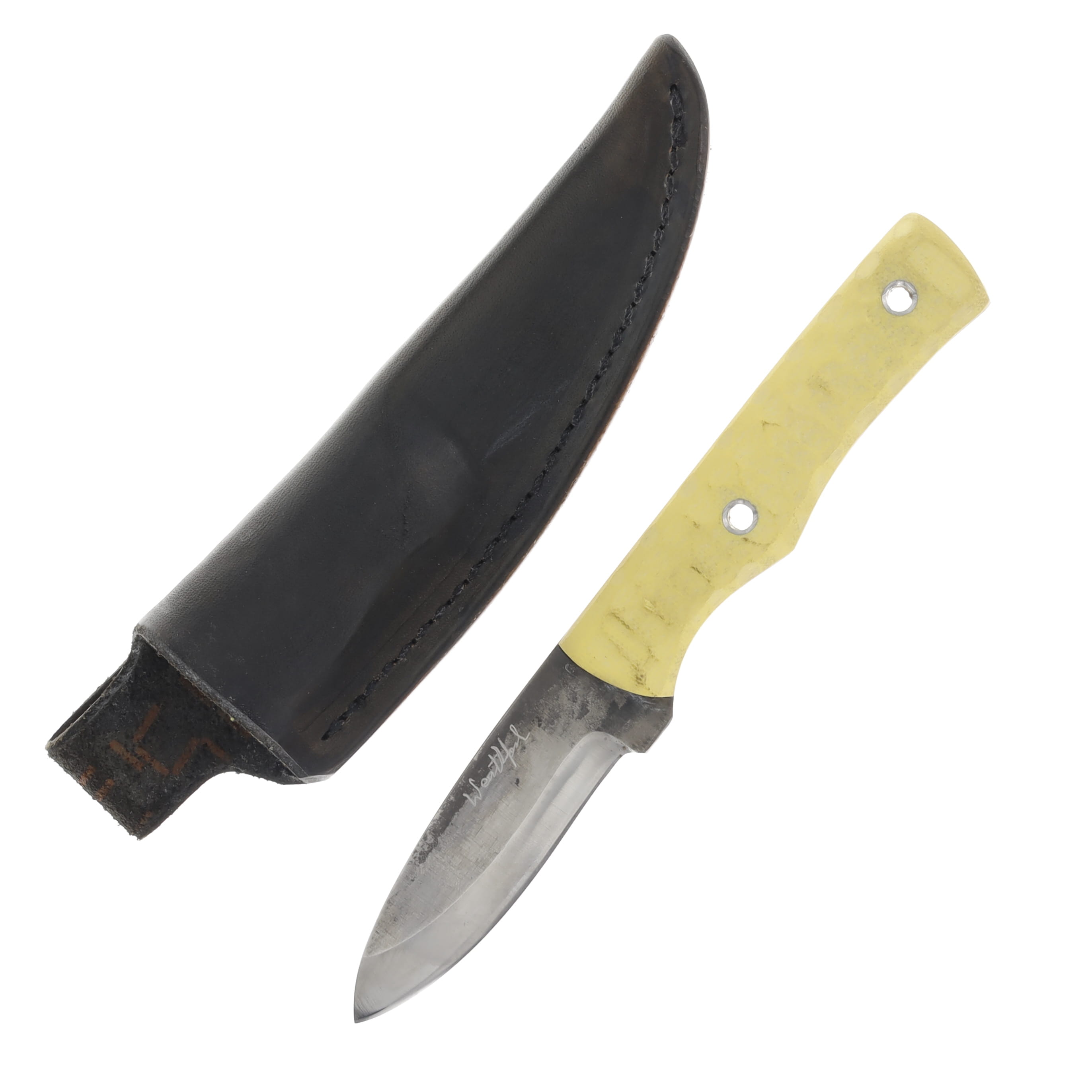 Weatherford Knife Co Signature Series Yellow and Black Plain Drop Point WKC115 View 1