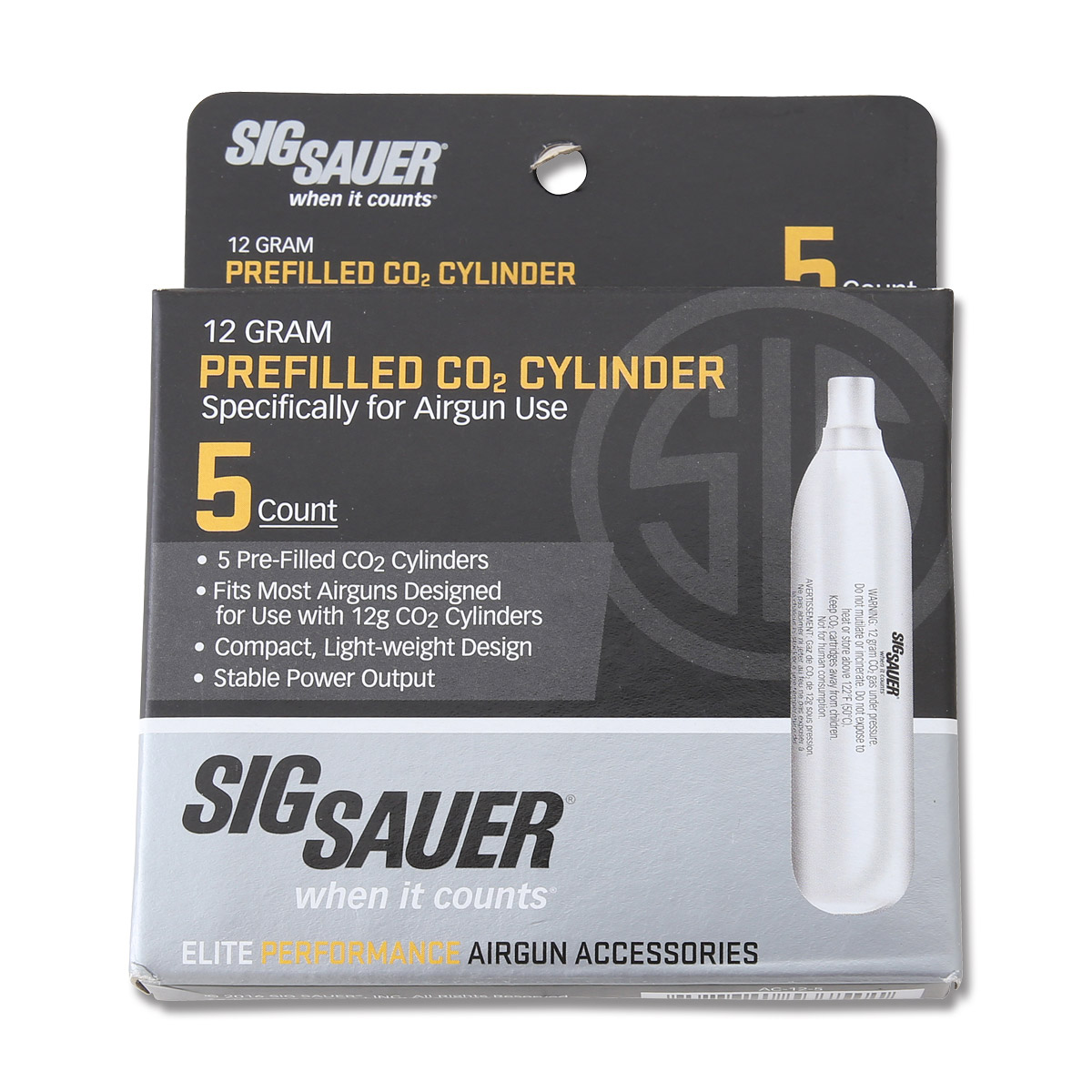 Sig Sauer Prefilled CO2 Cylinder 12 Gram 5 Pack AC125CO2 View 3