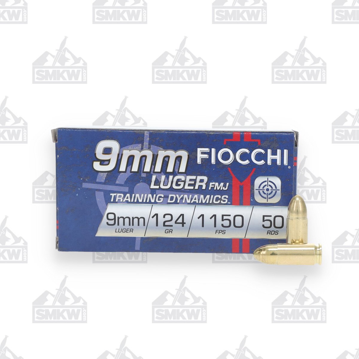 Fiocchi Range Dynamics 9mm Luger 124gr FMJ Brass 50Rd Box FIO9APB View 1