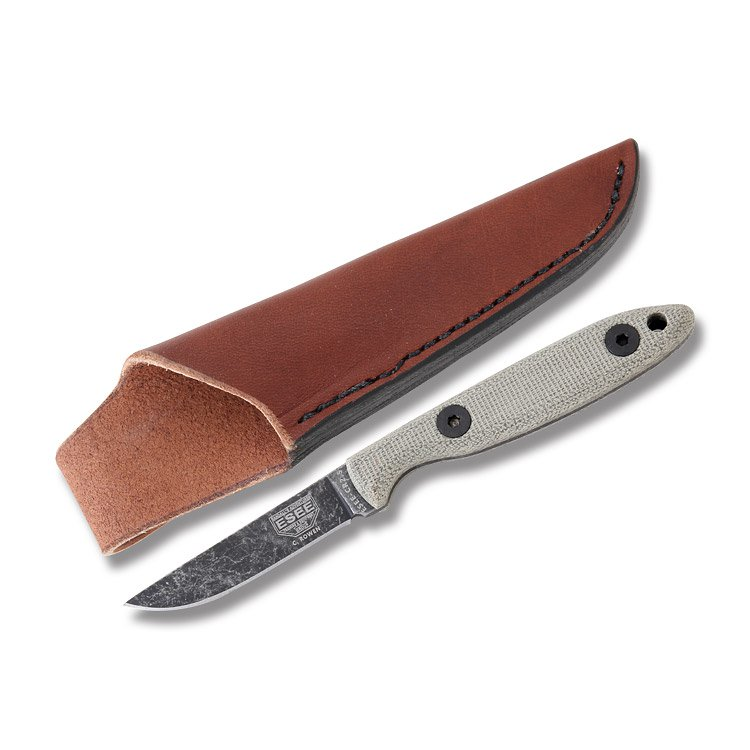 ESEE Camp Lore Rowen Fixed Blade Knife 2.5in Plain Gray Micarta ESEECR25BO View 1