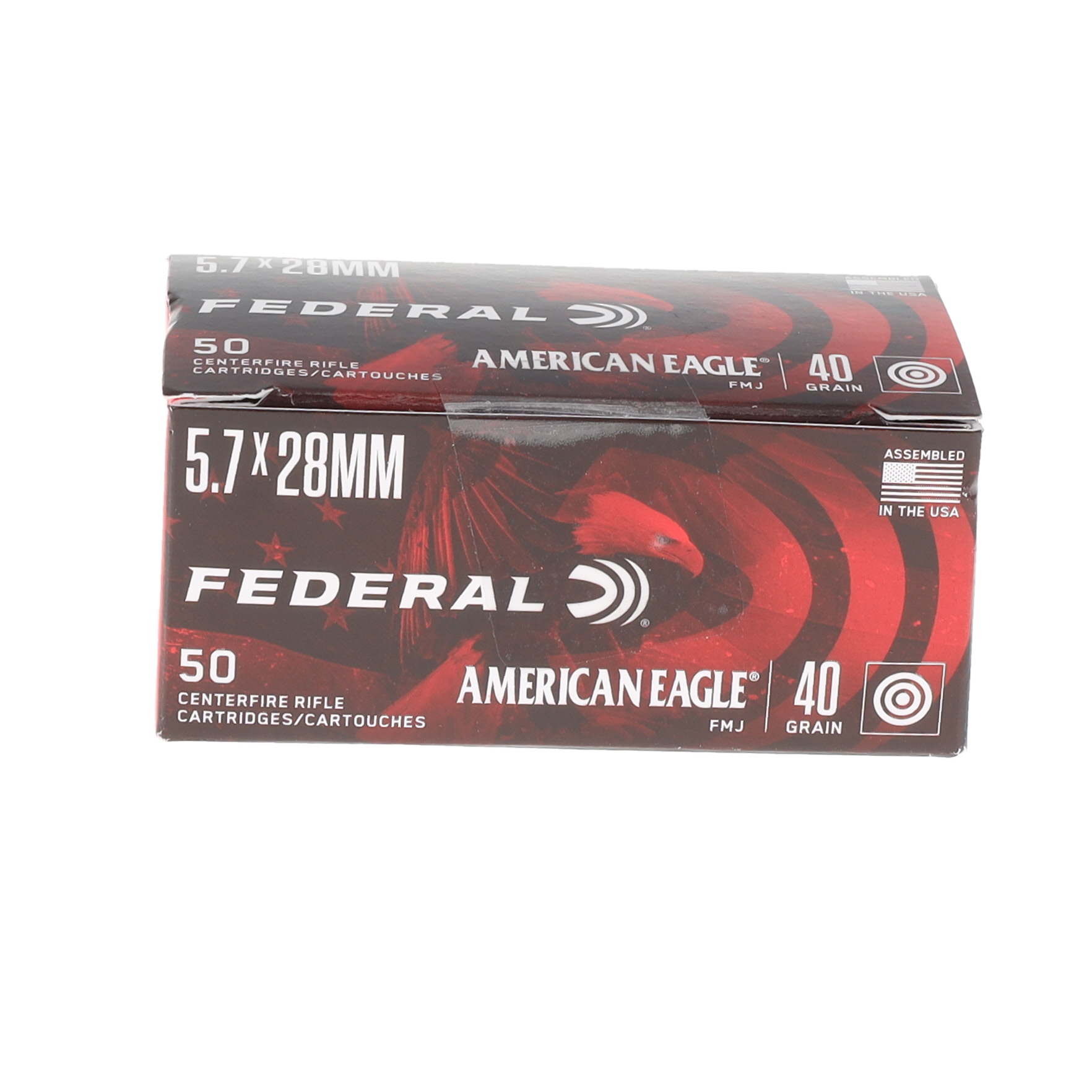 Federal American Eagle 5.7X28mm Ammunition 40 Grain Brass