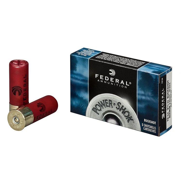 Federal Power-Shok 12 Gauge Ammunition 2.75" 9 Pellets 00 Buckshot 5 Shells F12700 View 1