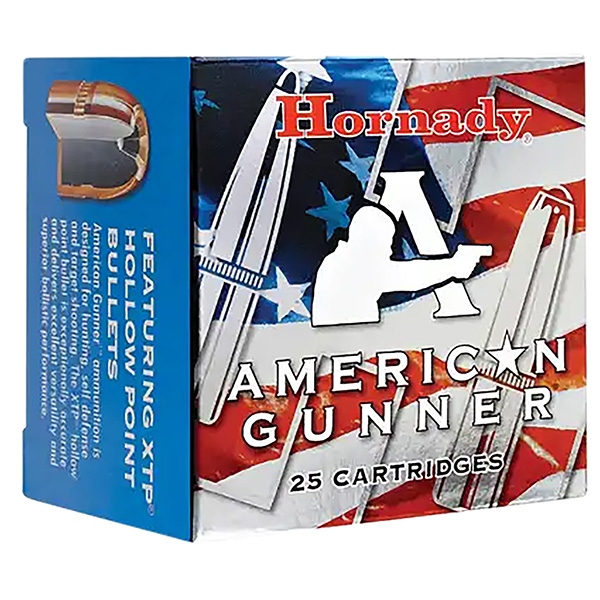 Hornady American Gunner Ammo 9mm Luger +P 25 Rounds Brass Centerfire 124 Grain Hornady XTP Hollow Point 90224 View 1