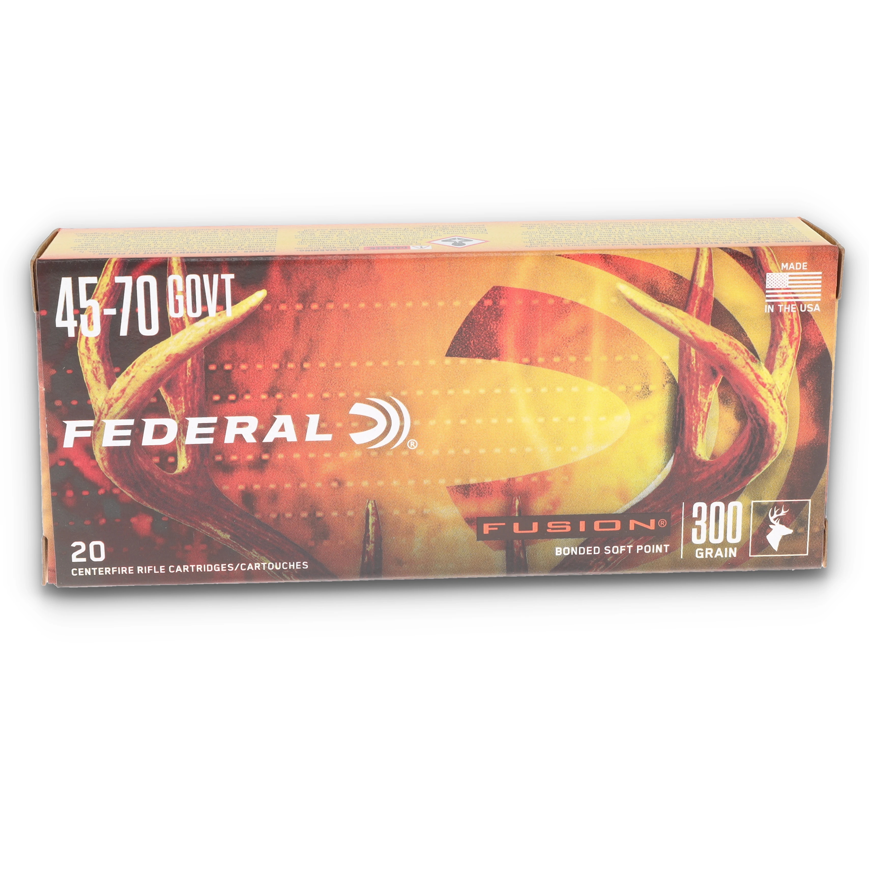 Federal Fusion 45-70 Government Ammunition 20 Rounds 300 Grain Brass Centerfire SP F4570FS1 View 6