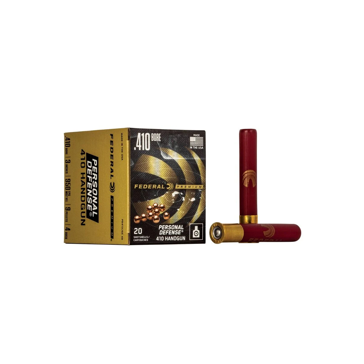 Federal Premium Personal Defense 410 Bore Handgun 20 Rounds 3in 9 Pellets #4 Buckshot PD413JGE4B View 2