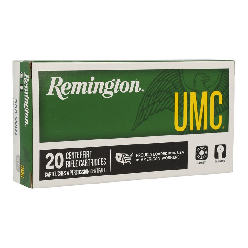 Remington UMC .308 Win 150gr FMJ Brass Ammo 20 Rd L308W4 View 1