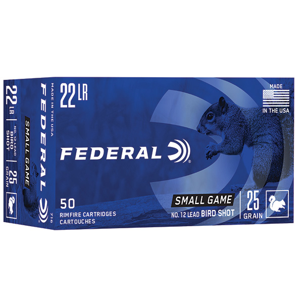 Federal Game-SHOK 22 LR 50 Rounds Brass Rimfire #12 Lead Bird Shot 716 View 1