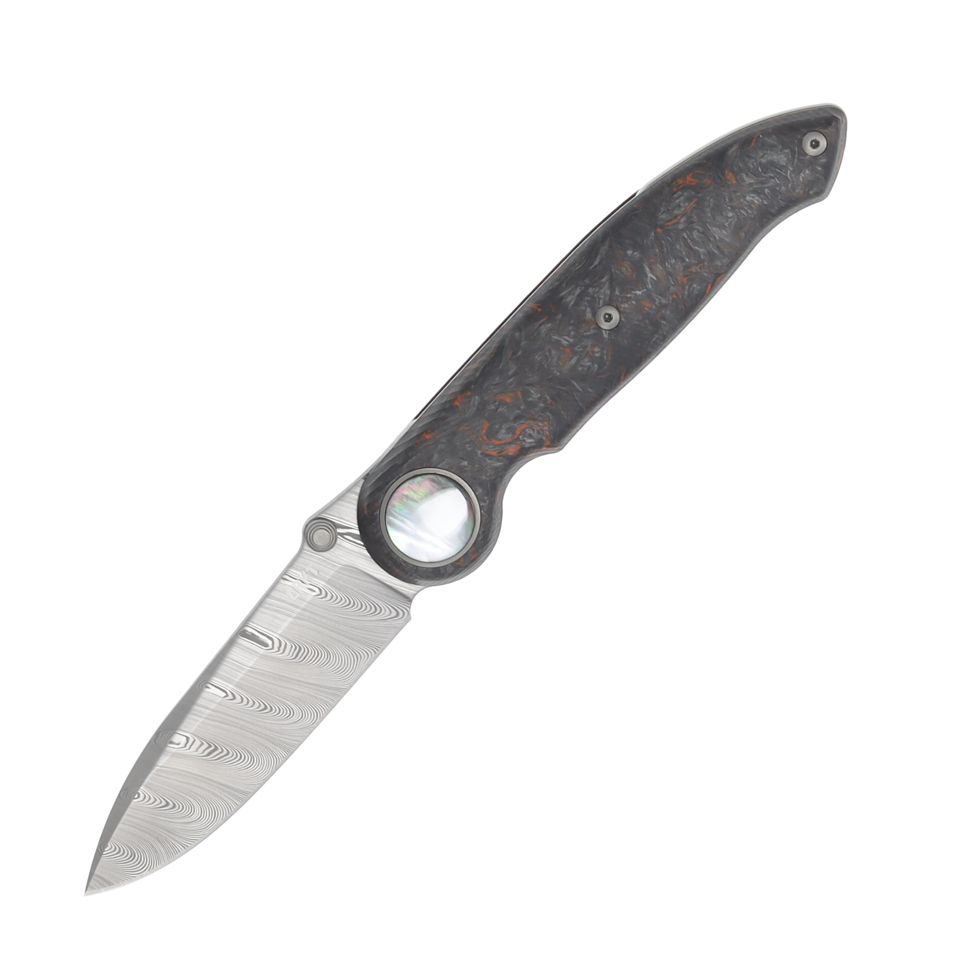 CRKT Pursue Linerlock Folding Knife Super Dense Twist Damasteel/Dark Matter FatCarbon CR4011 View 1