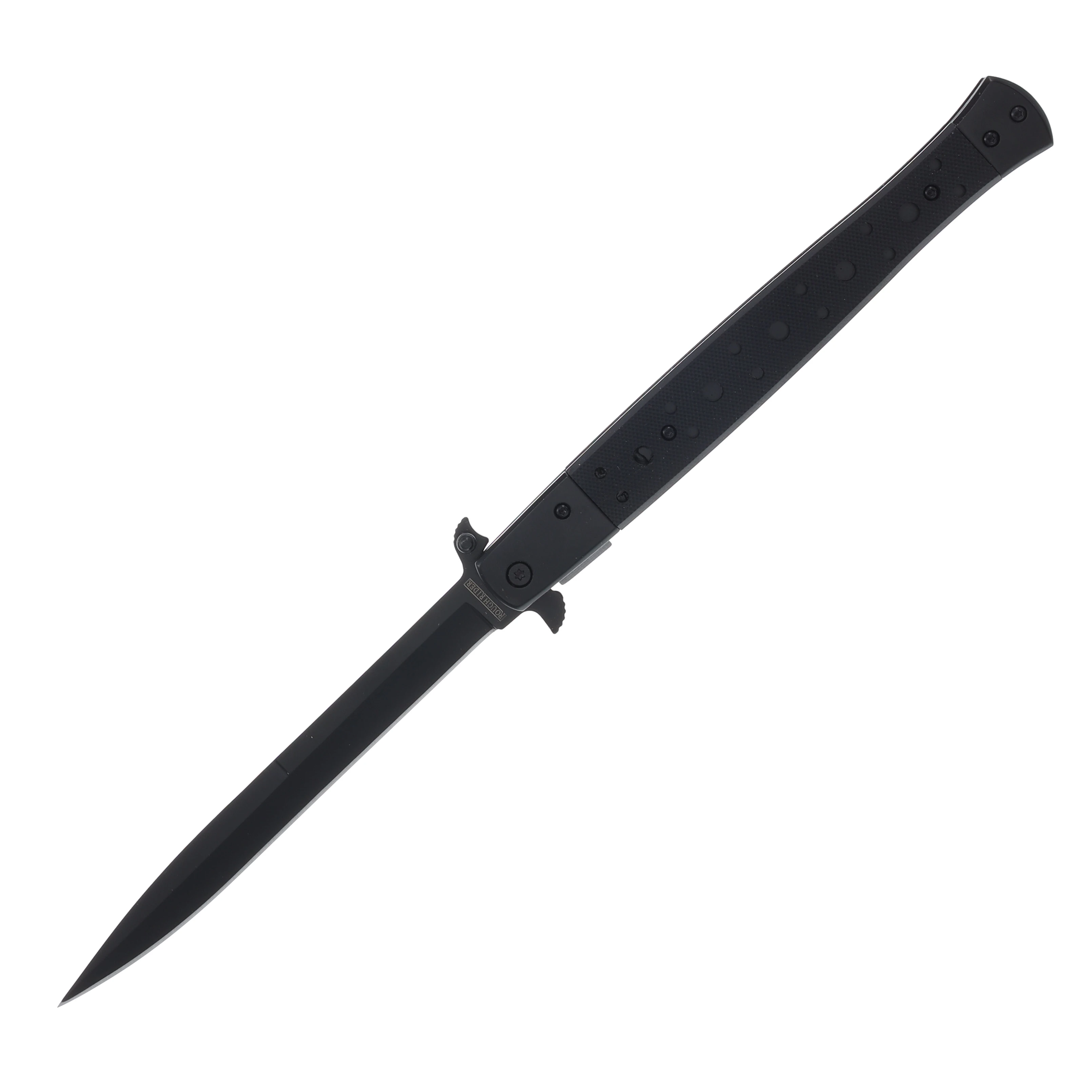 Rough Ryder Tactical Black G-10 Spring Assisted Stiletto 7in Closed RR2645 View 1