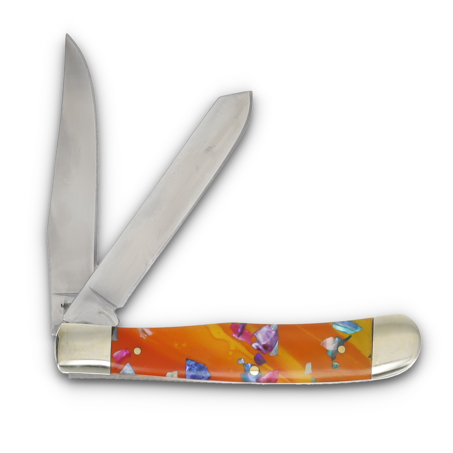 Marble's MR717 (Orange Swirl Resin Two Blade Trapper) MR717 MR717 View 2
