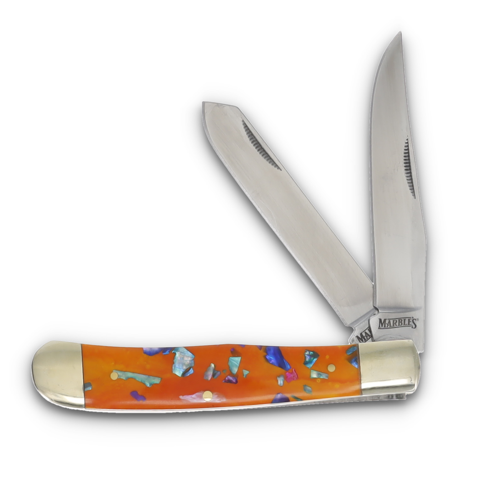 Marble's MR717 (Orange Swirl Resin Two Blade Trapper) MR717 MR717 View 1