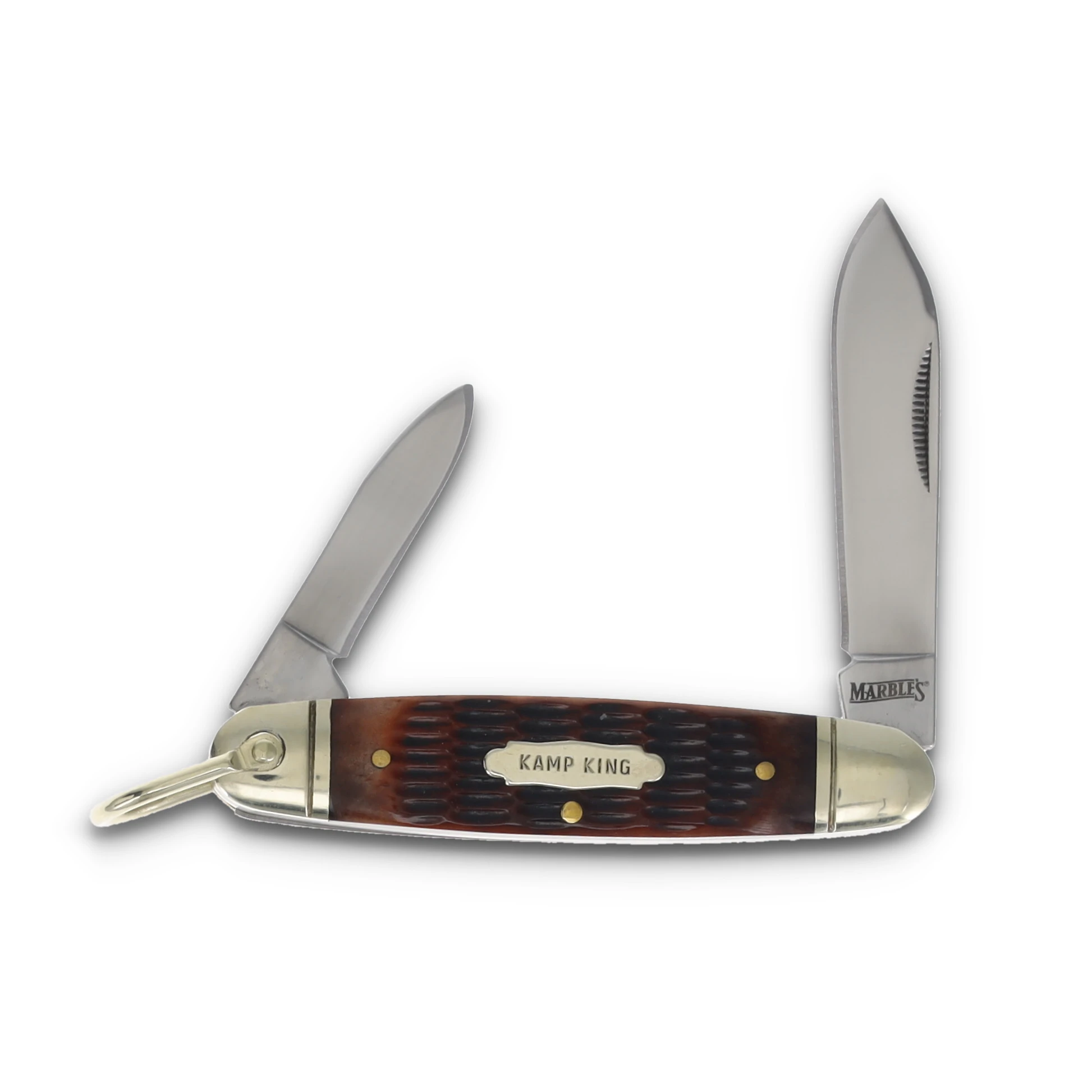 Marble's Kamp King Folding Knife Brown Bone MR721 View 1