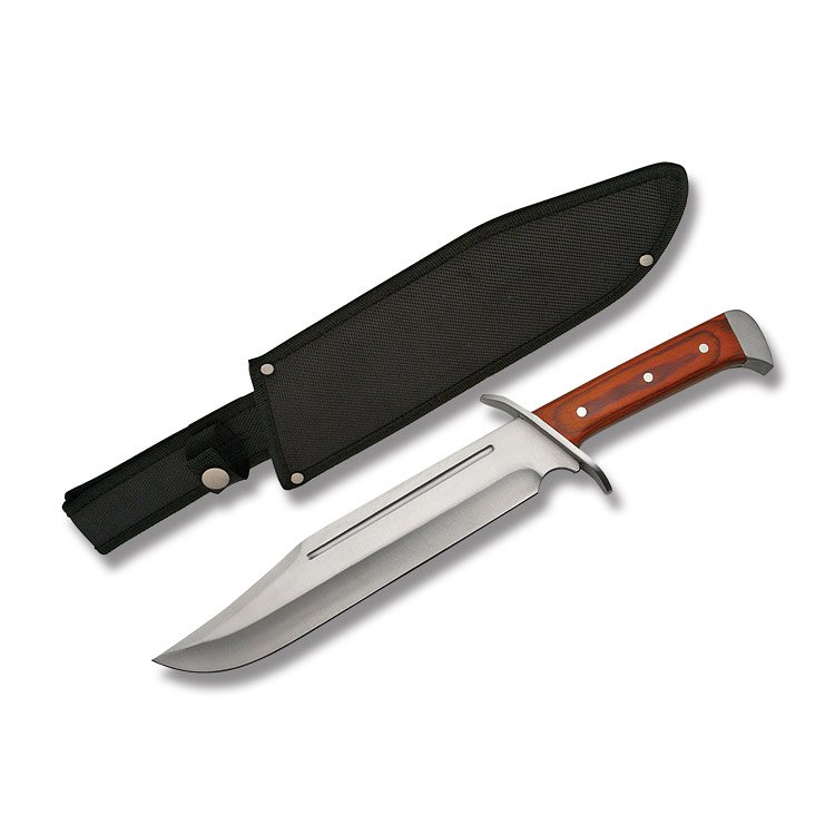 SZCO Supplies Woodsman Bowie Knife – 10in Clip Point - Cherrywood 211397 View 1