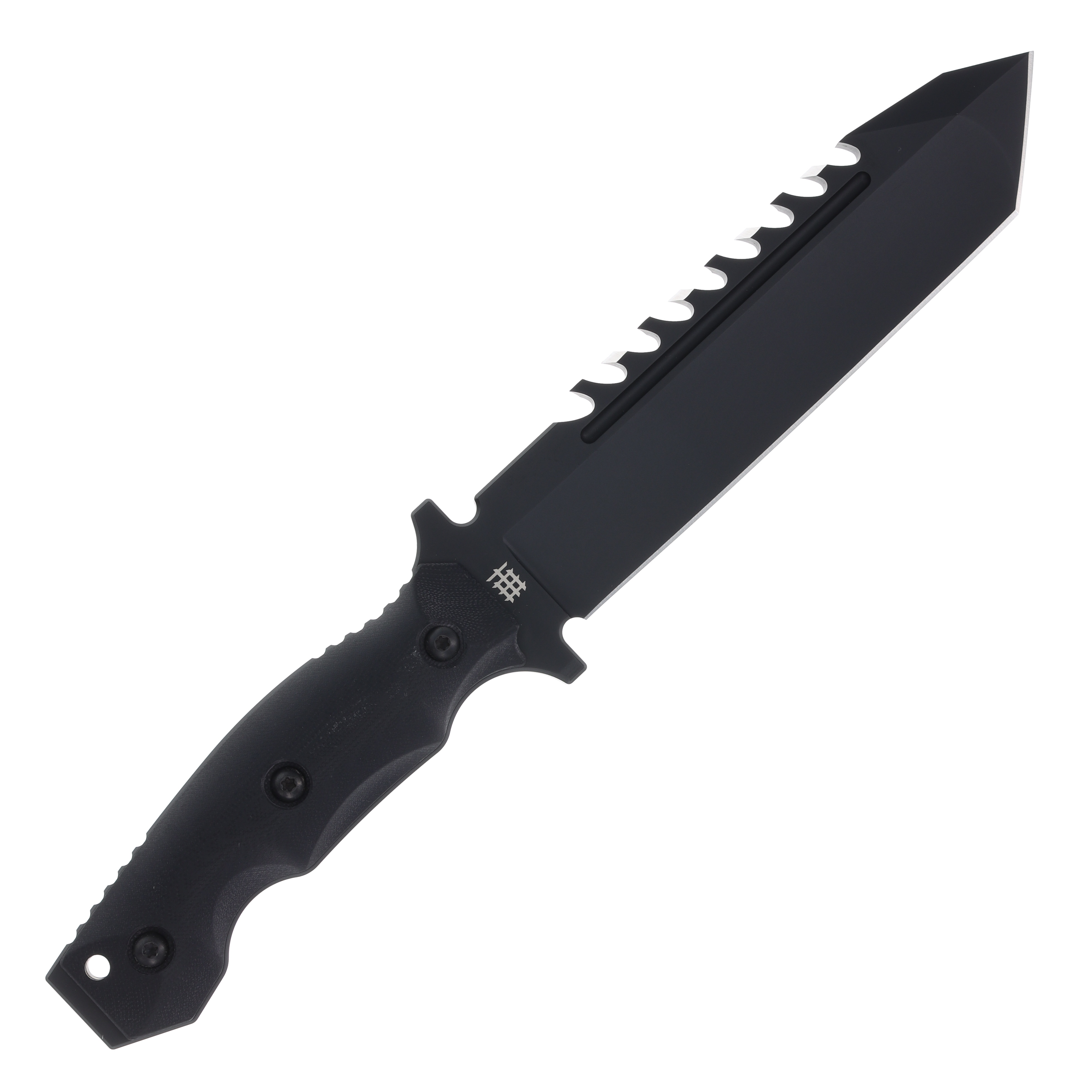 Halfbreed Blades Large Survival Knife 6.89in Plain Black Teflon Tanto LSK02BLK View 4