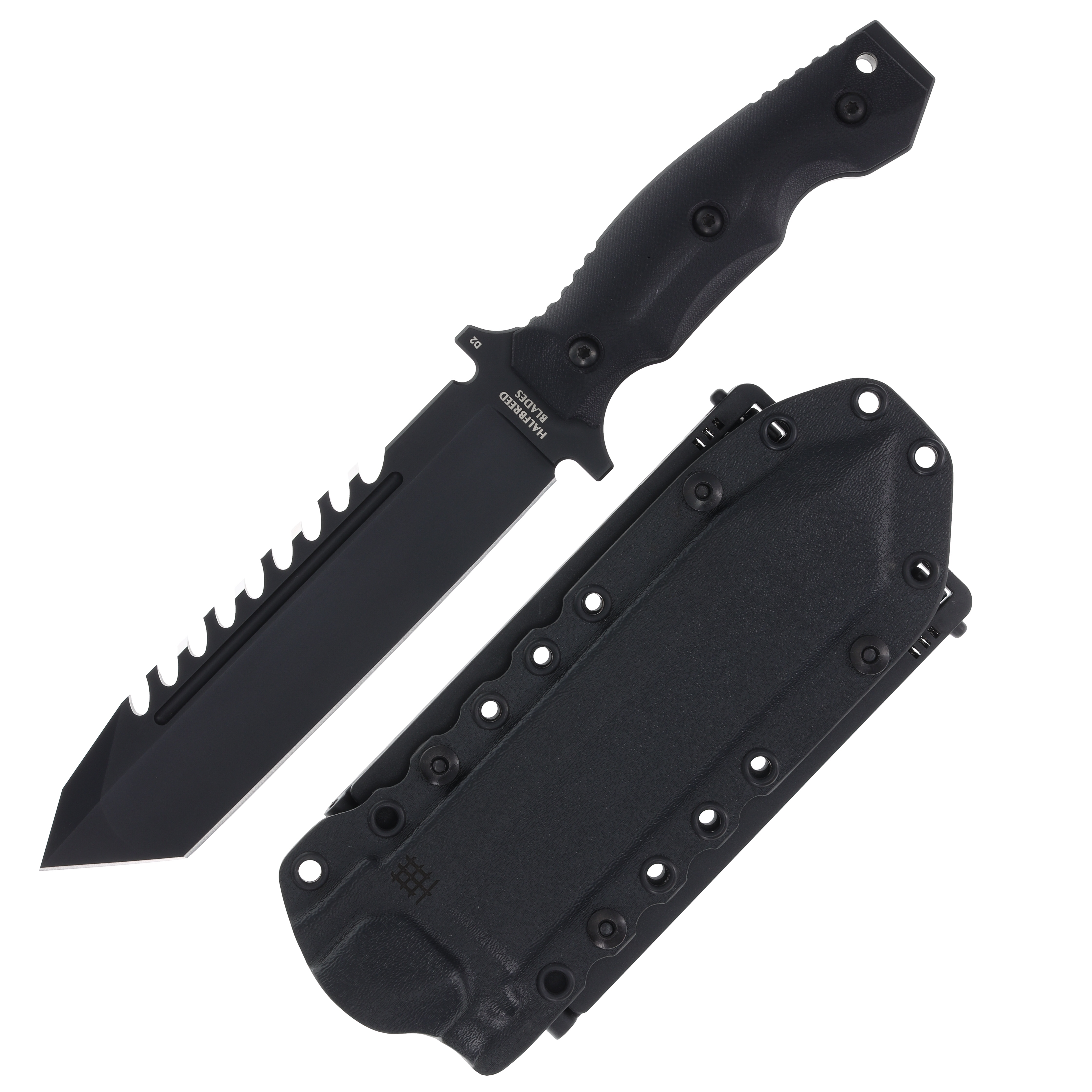 Halfbreed Blades Large Survival Knife 6.89in Plain Black Teflon Tanto LSK02BLK View 1