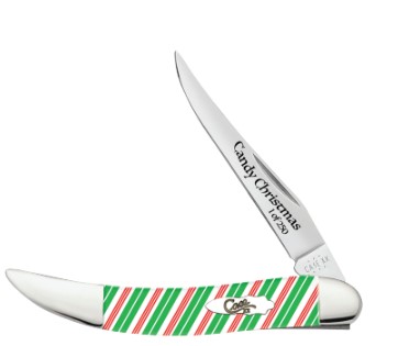 Case XX Candy Cane Corelon Christmas 2023 Small Texas Toothpick Limited Edition Folding Knife CA910096CC23 View 1