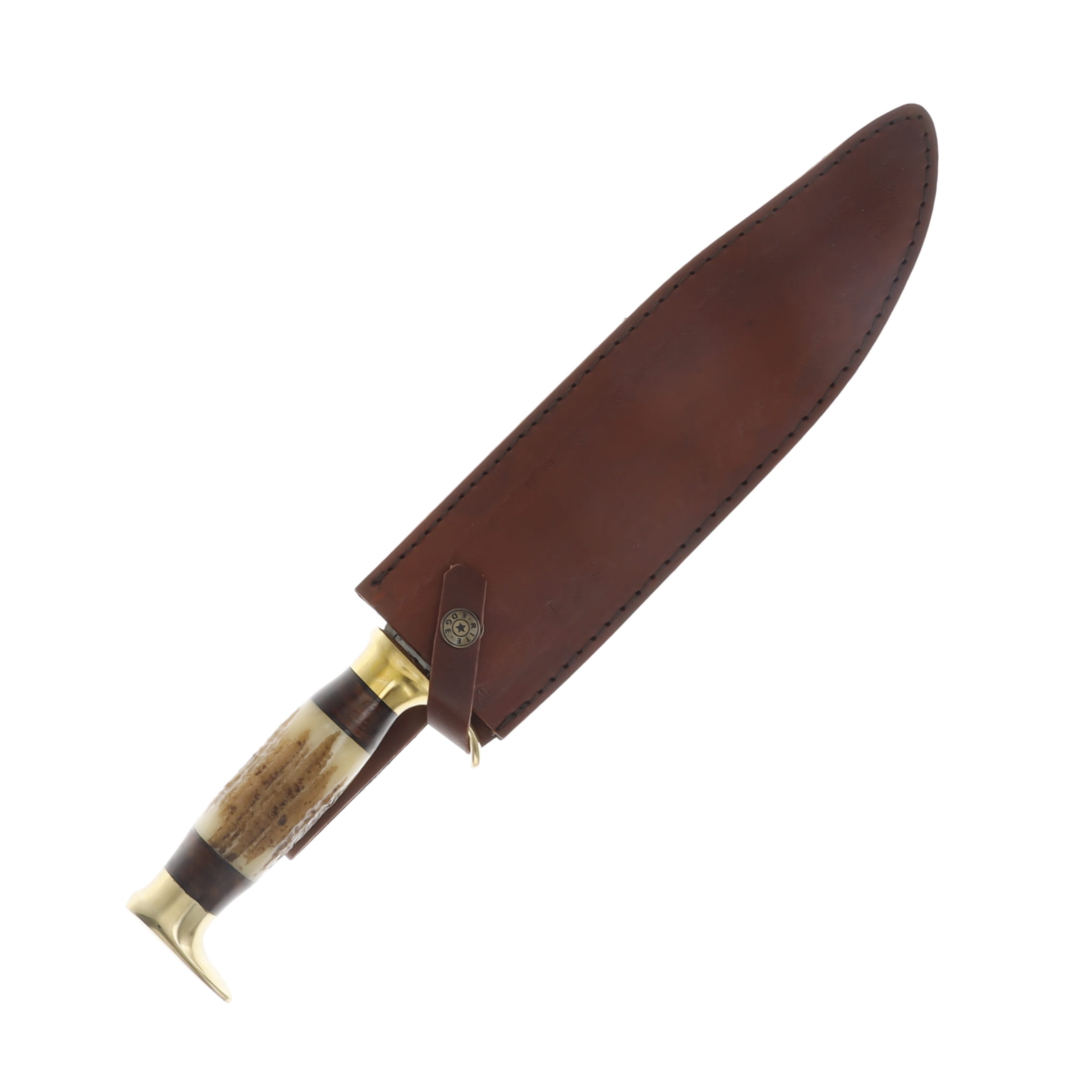 Szco Damascus Bowie Knife Stag 9.25 Inch Plain Clip Point DM1164 View 3