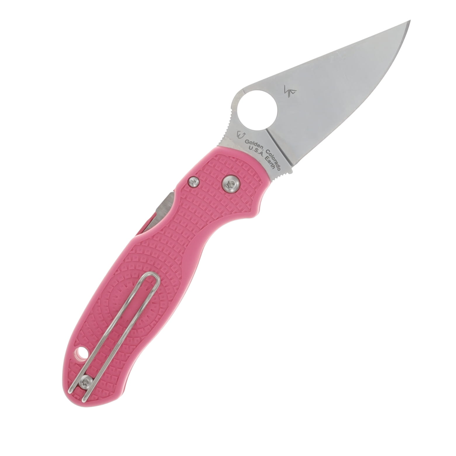 Spyderco Para 3 Lightweight Pink 2.93in Plain Satin Clip Point SPC223PPN View 2