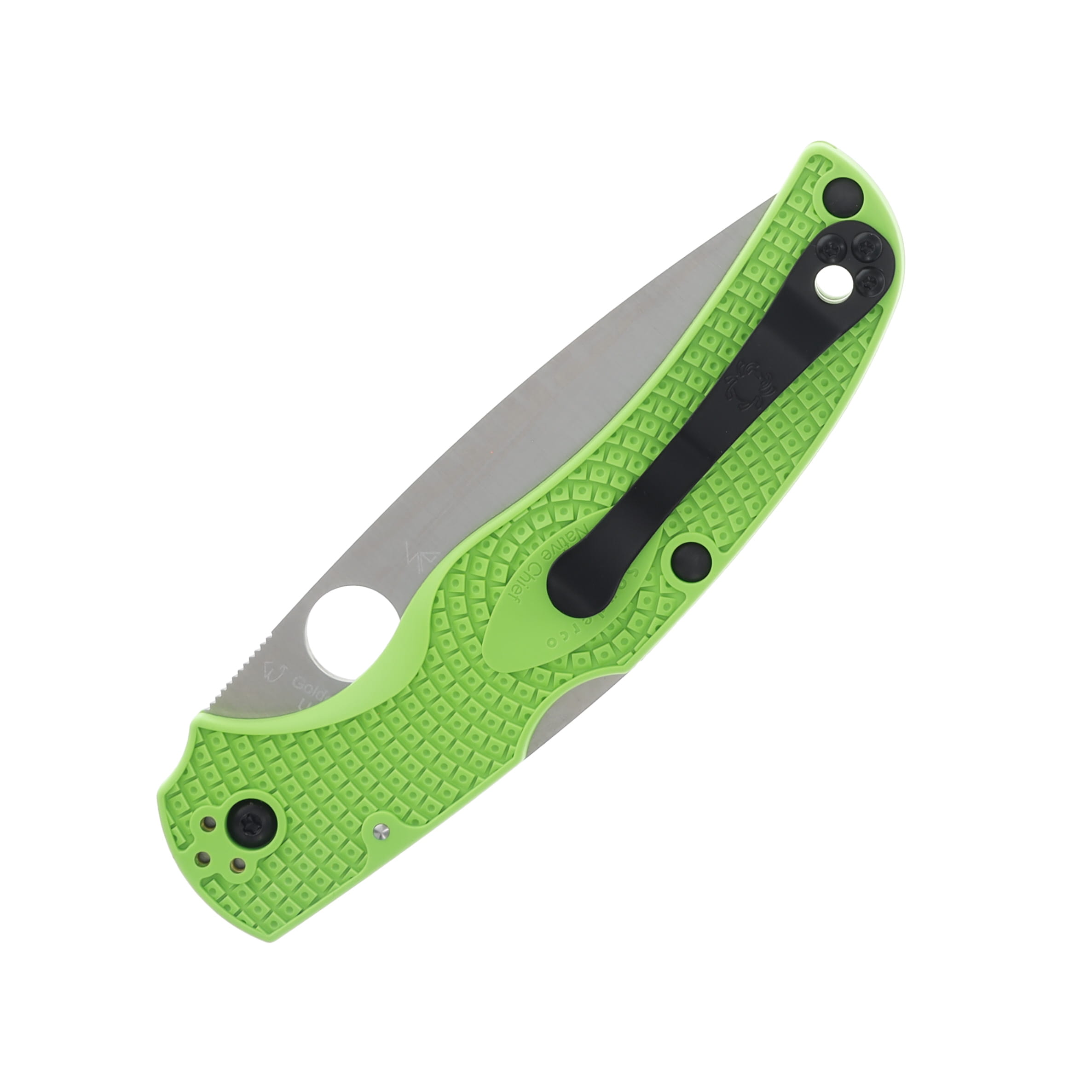 Spyderco Native Chief Lightweight Salt Lockback Folding Knife Satin/Green FRN SPC244PGR View 4
