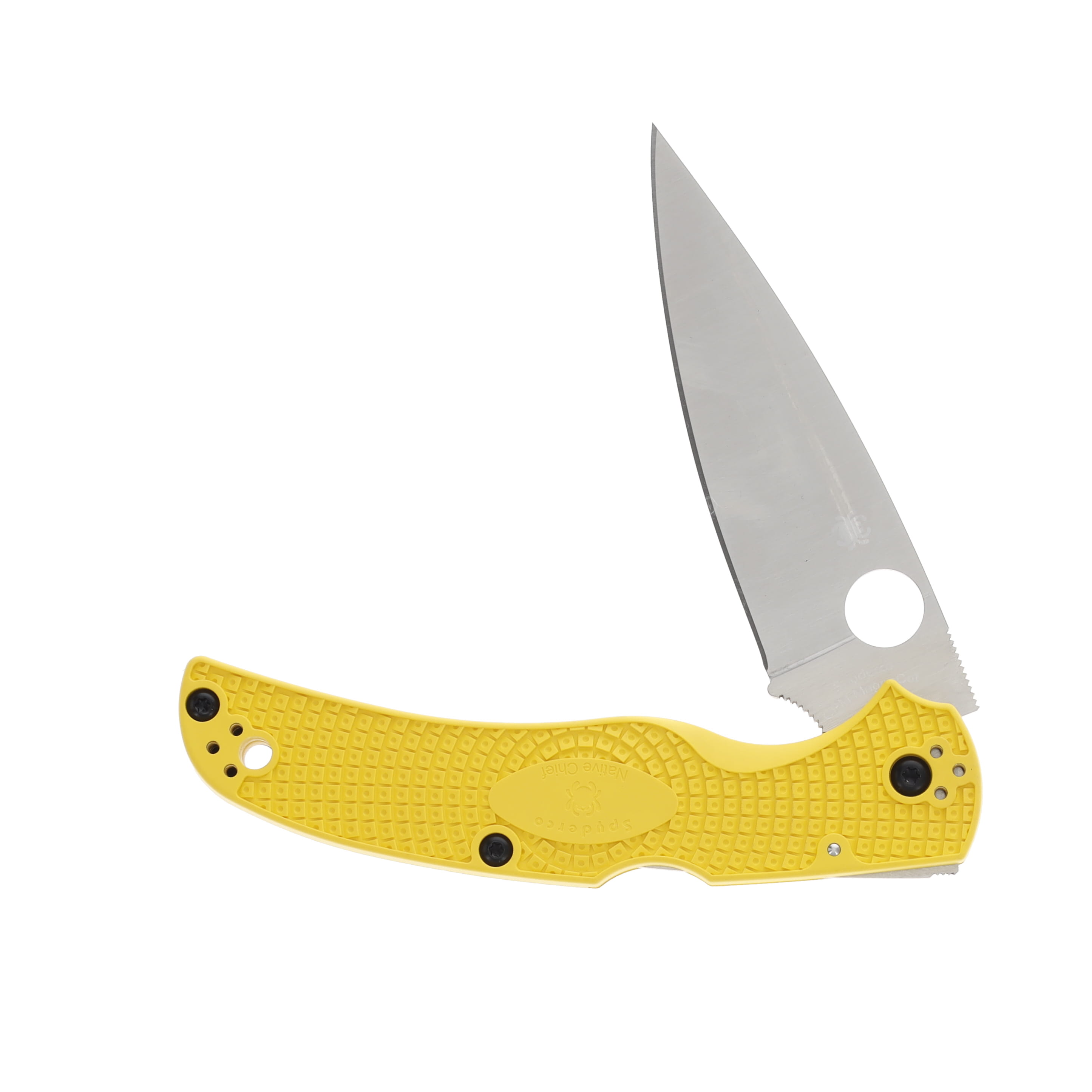 Spyderco Native Chief Salt Yellow 4.02in Plain Edge Satin Drop Point SPC244PYL View 3