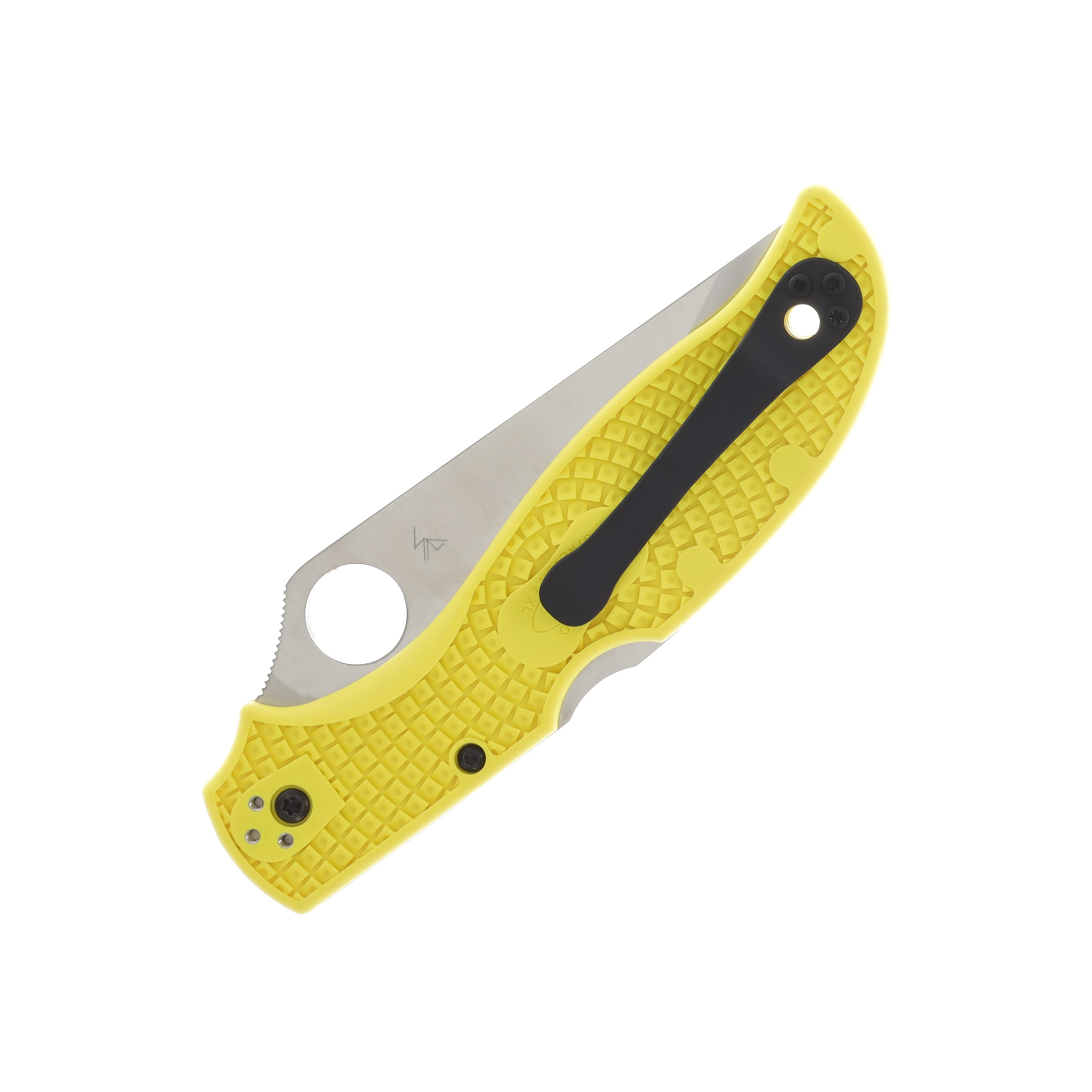 Spyderco Stretch 2 XL Lightweight Salt Yellow 3.99in Serrated Satin Clip Point SPC258SYL View 2