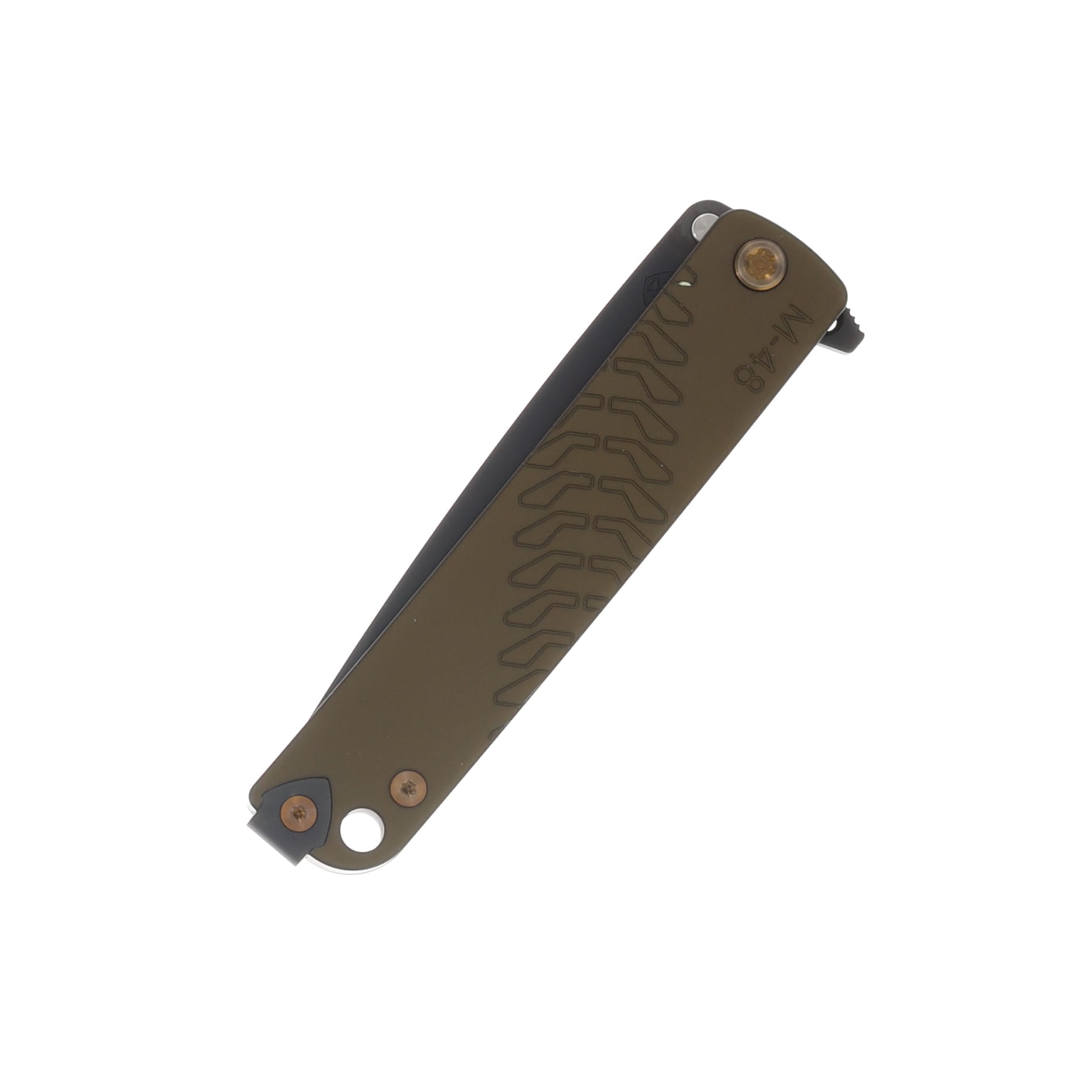Medford M-48 Folding Knife PVD S35VN/Yellow Handles/Bronze Hardware MK2124PQ-46PV-T1CP-Q4 View 6