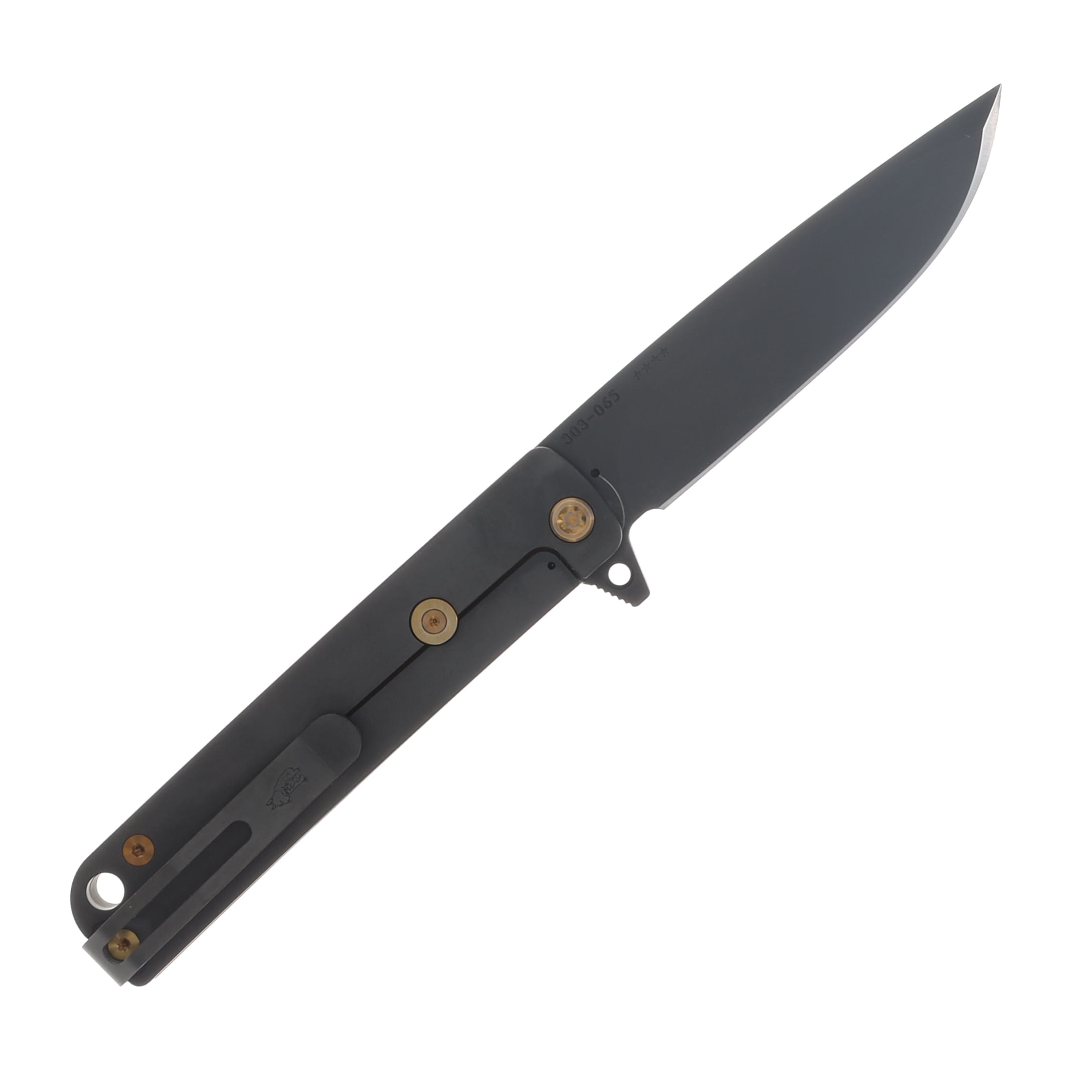 Medford M-48 Folding Knife PVD S35VN/Yellow Handles/Bronze Hardware MK2124PQ-46PV-T1CP-Q4 View 2