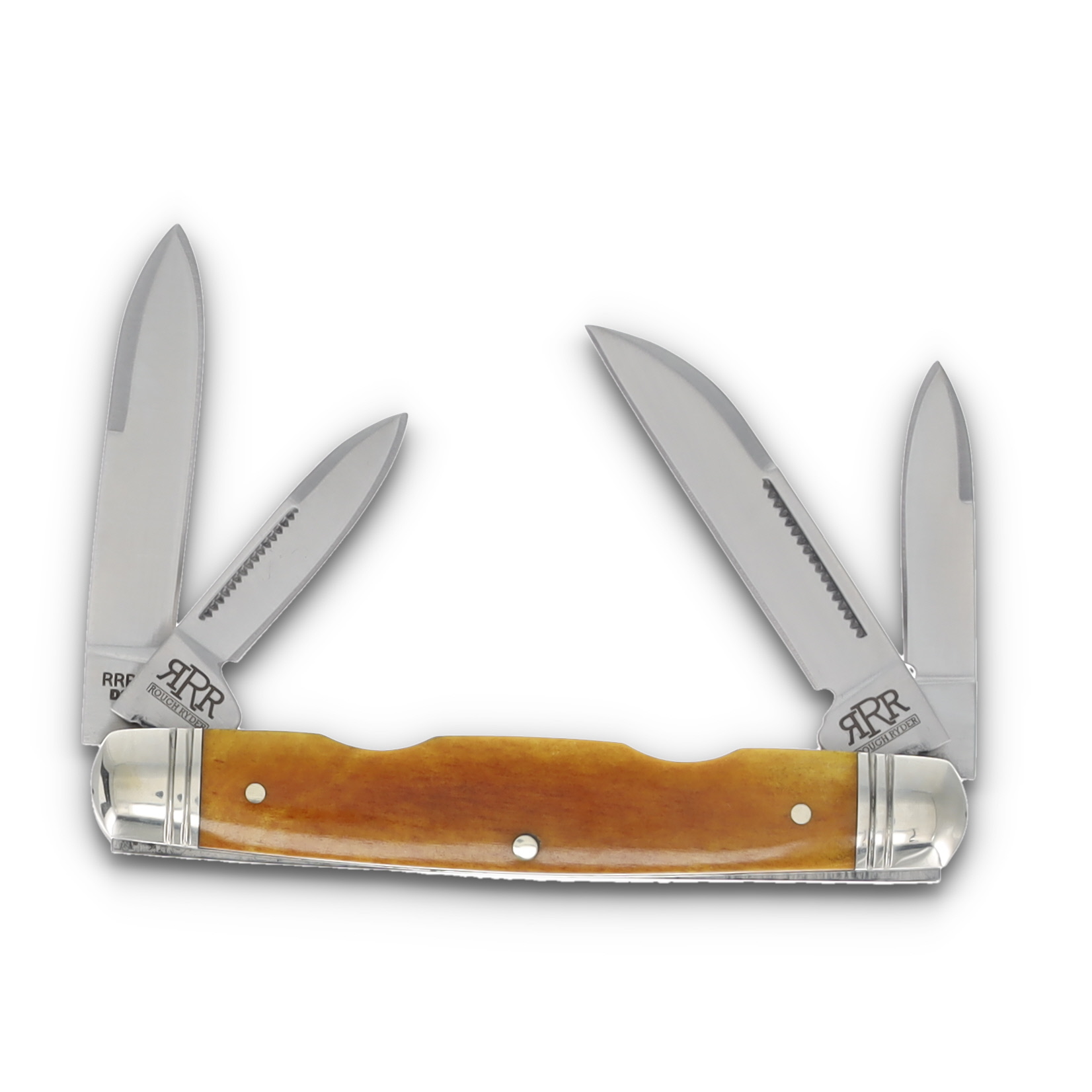 Rough Ryder Reserve Folding 4-Blade Congress Tobacco Smth Bone Plain Satin RRR051 View 2
