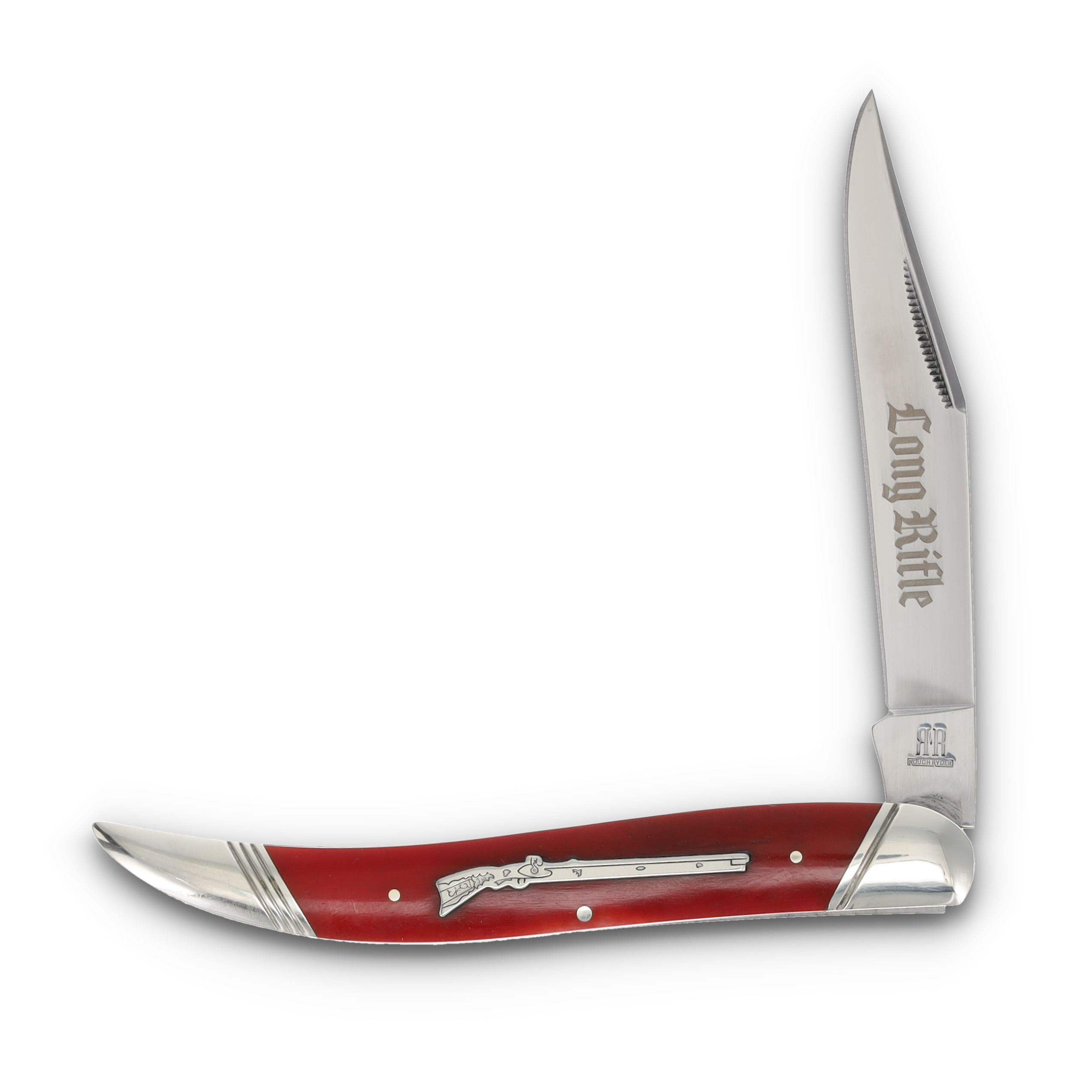 Rough Ryder Large Toothpick Folding Knife Long Rifle Red Smooth Bone RR2620 View 1