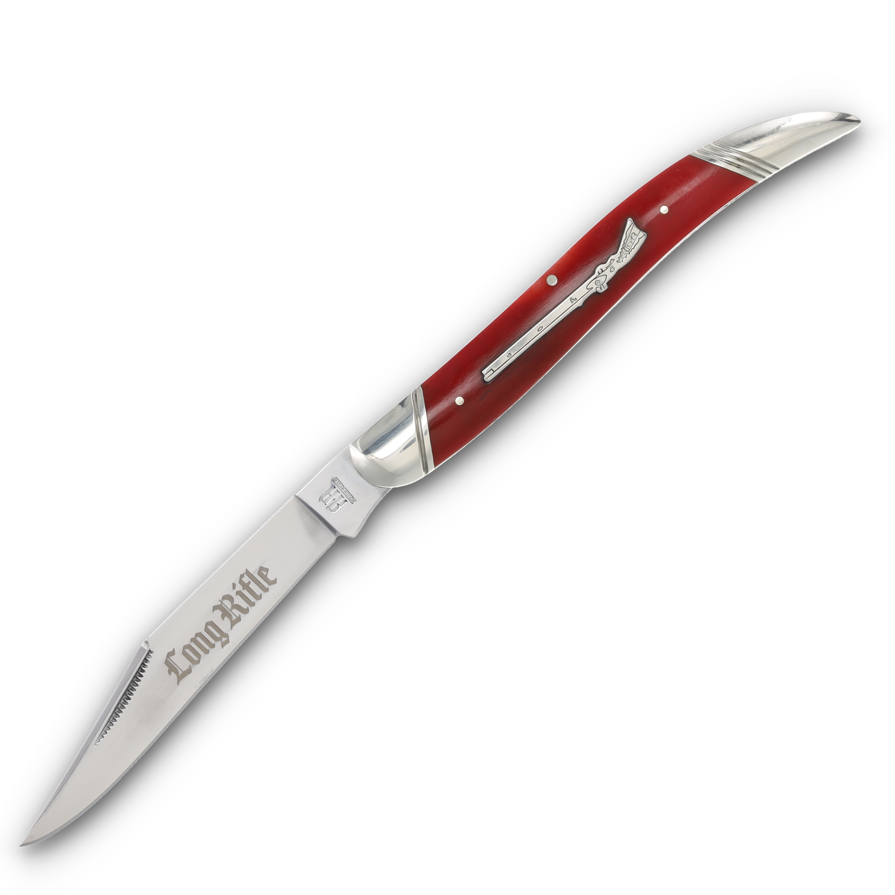 Rough Ryder Large Toothpick Folding Knife Long Rifle Red Smooth Bone RR2620 View 3