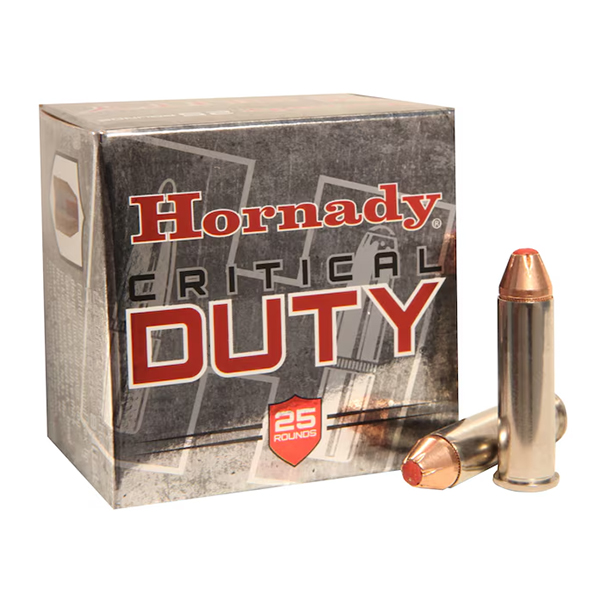 Hornady Critical Duty 357 Magnum Ammunition 135 Grain Nickel Plated Brass 25 Rounds FlexLock 90511 View 1