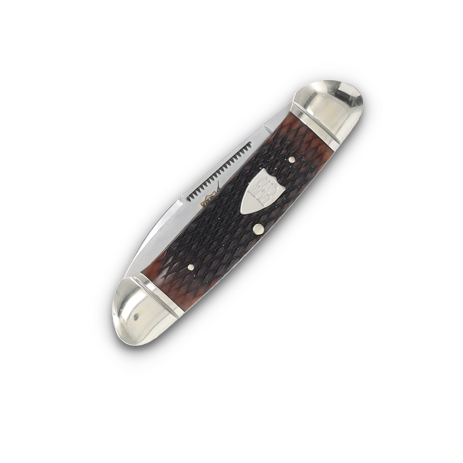 Rough Ryder Canoe Folding Knife 30th Anniversary Checkered Brown Bone RR2627 View 3