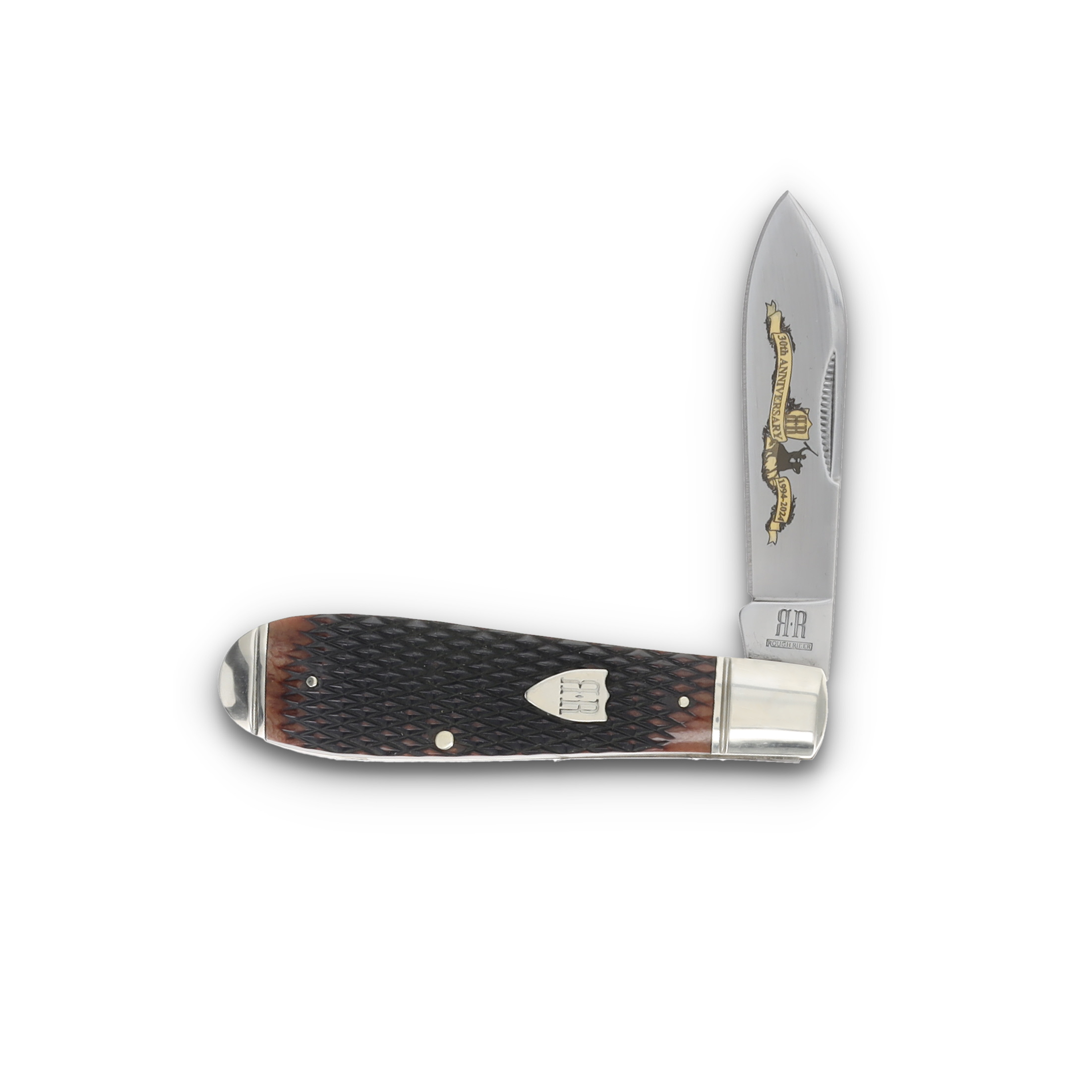 Rough Ryder 30th Anniversary Teardrop Jack Brown Checkered Bone RR2628 View 1