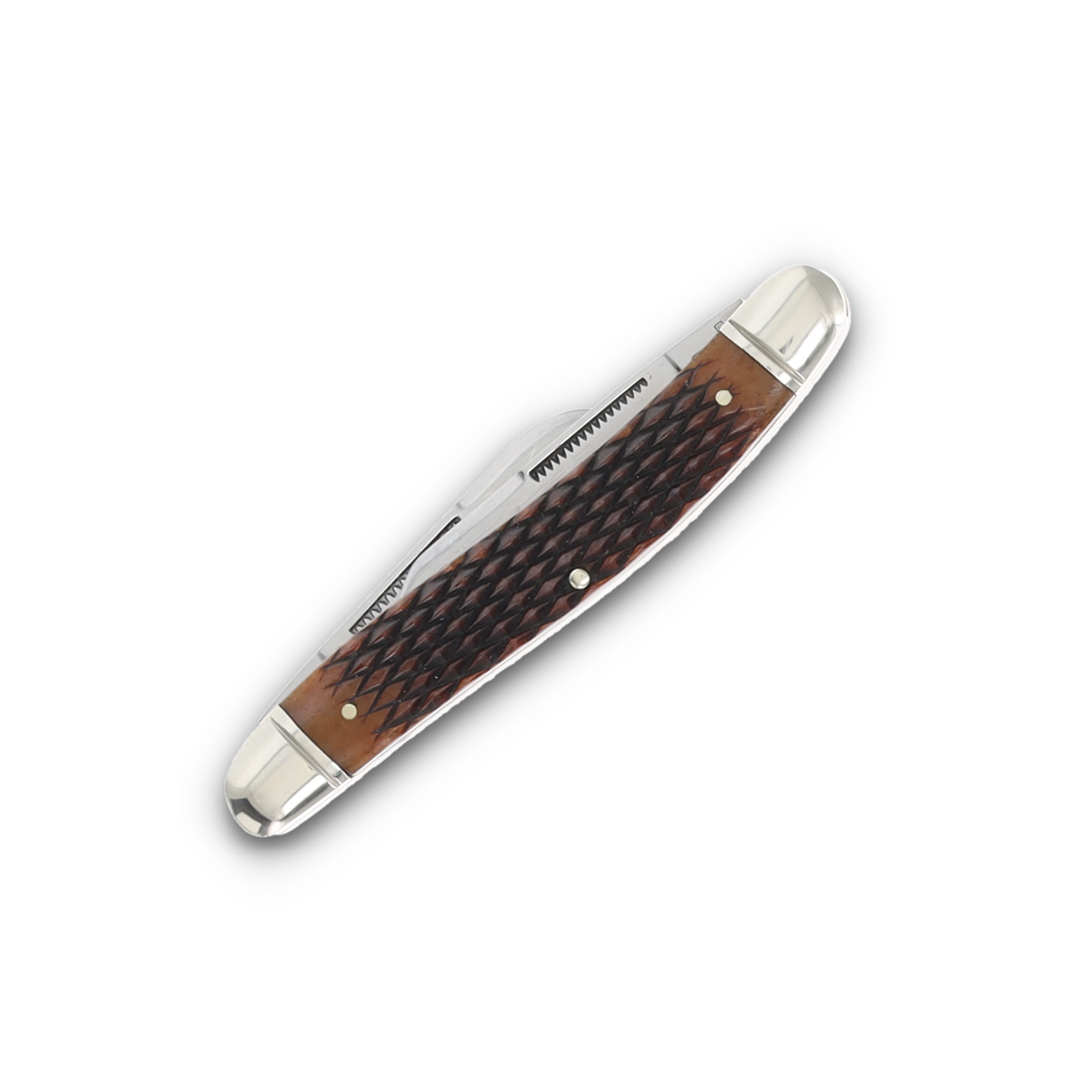 Rough Ryder 30th Anniversary Checkered Brown Bone Stockman RR2629 View 4