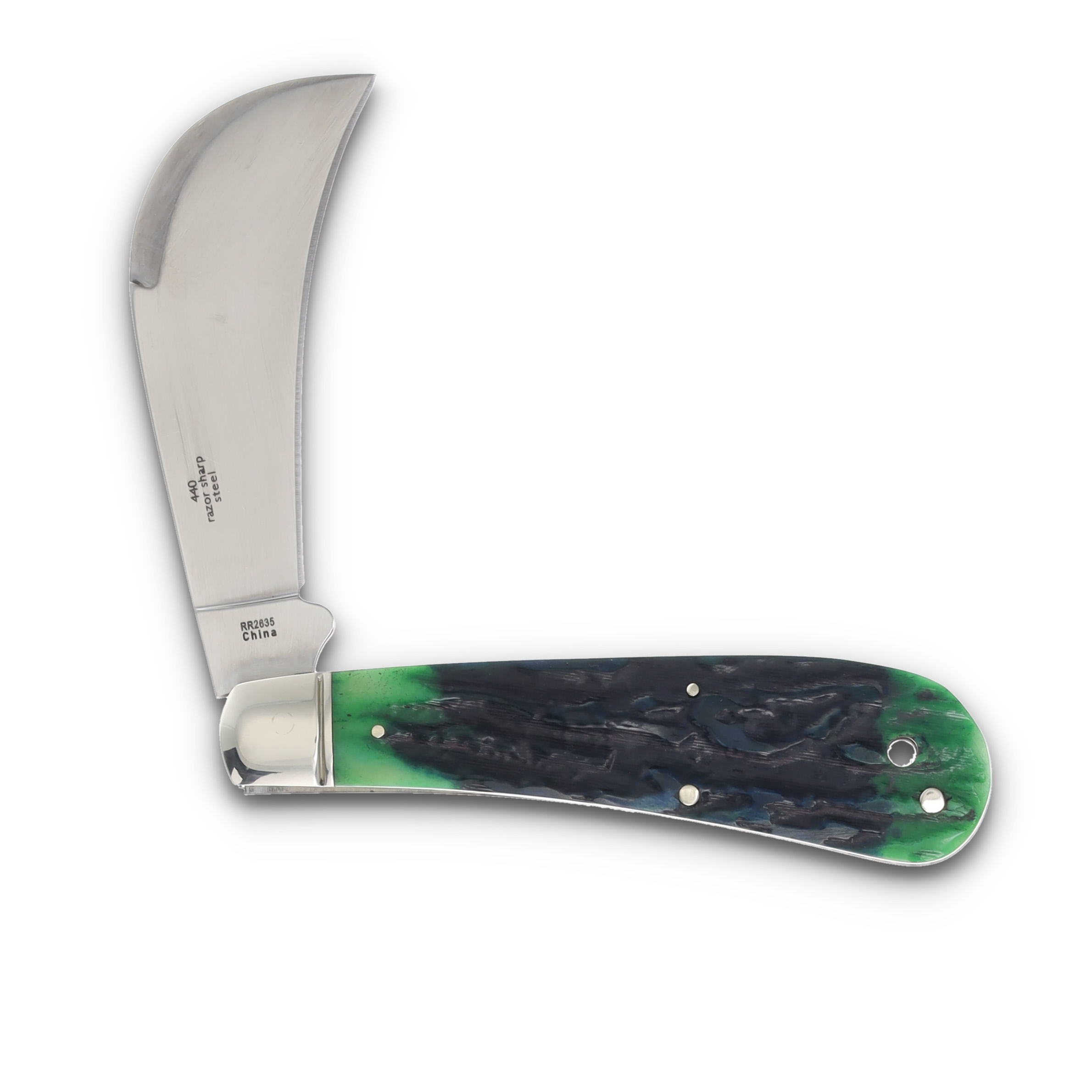 Rough Rider Bluegill Hawkbill Jigged Bone Folding Knife RR2635 View 2