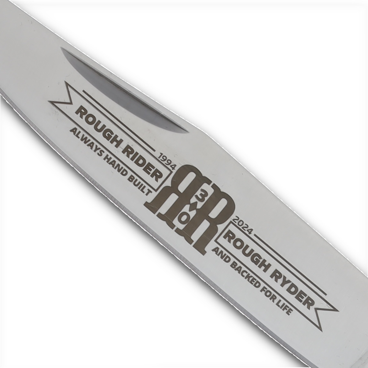 Rough Ryder 30th Anniversary 8" Blue Pakkawood Trapper RR2647 View 3